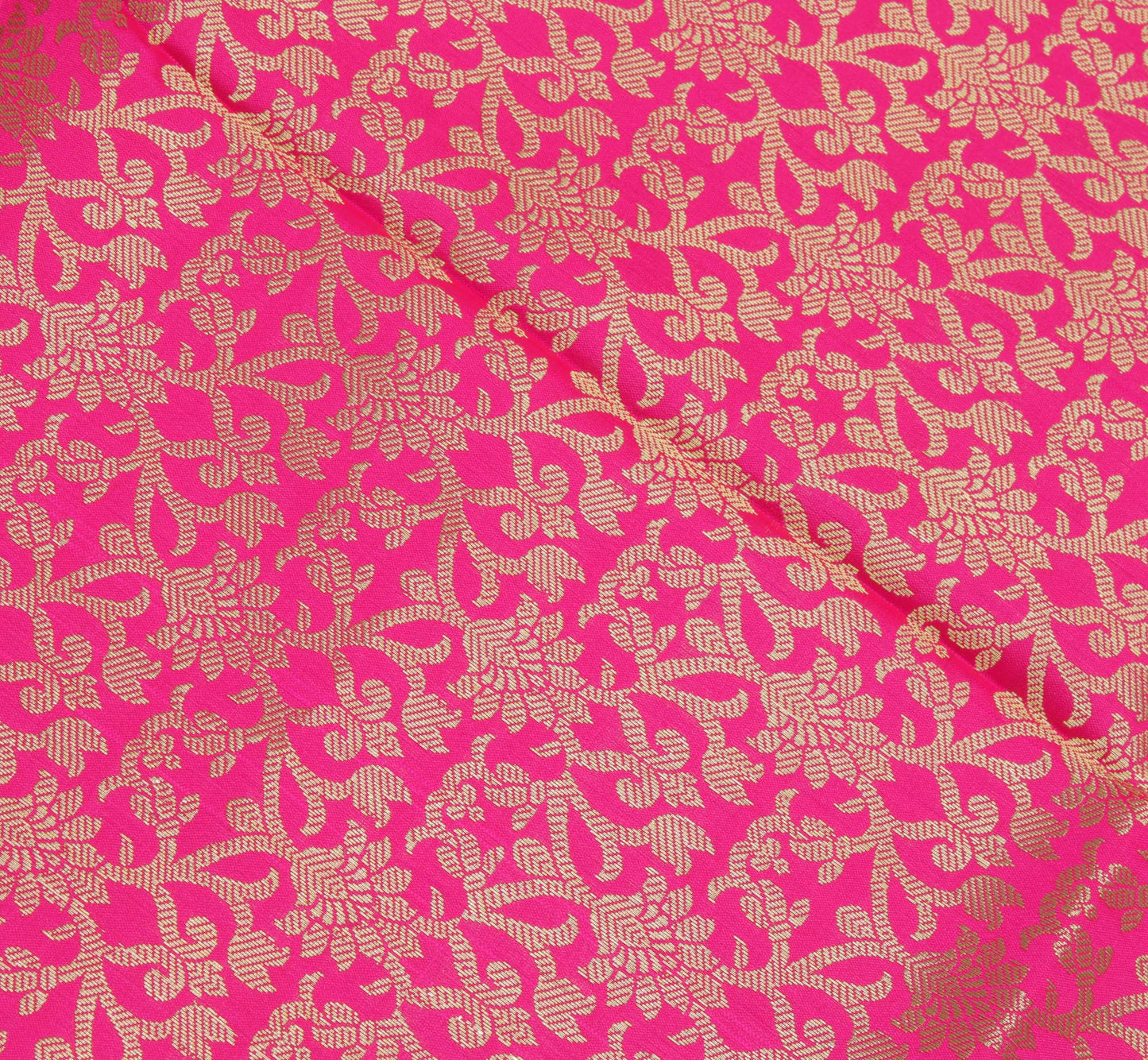 Hot Pink Banarasi Dupatta Indian Art Silk Woven Zari Brocade Long Stole Scarves