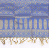 Blue Banarasi Dupatta Indian Art Silk Woven Zari Brocade Long Stole Scarves