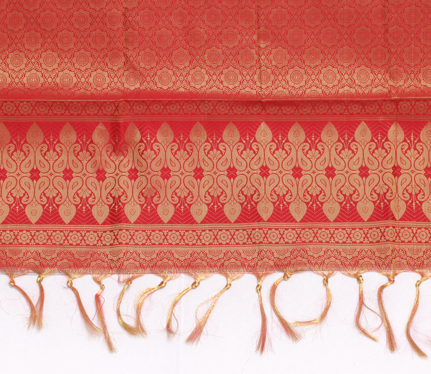 Red Banarasi Dupatta Indian Art Silk Woven Zari Brocade Long Stole Scarves