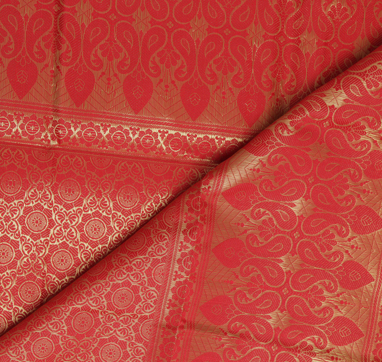 Red Banarasi Dupatta Indian Art Silk Woven Zari Brocade Long Stole Scarves