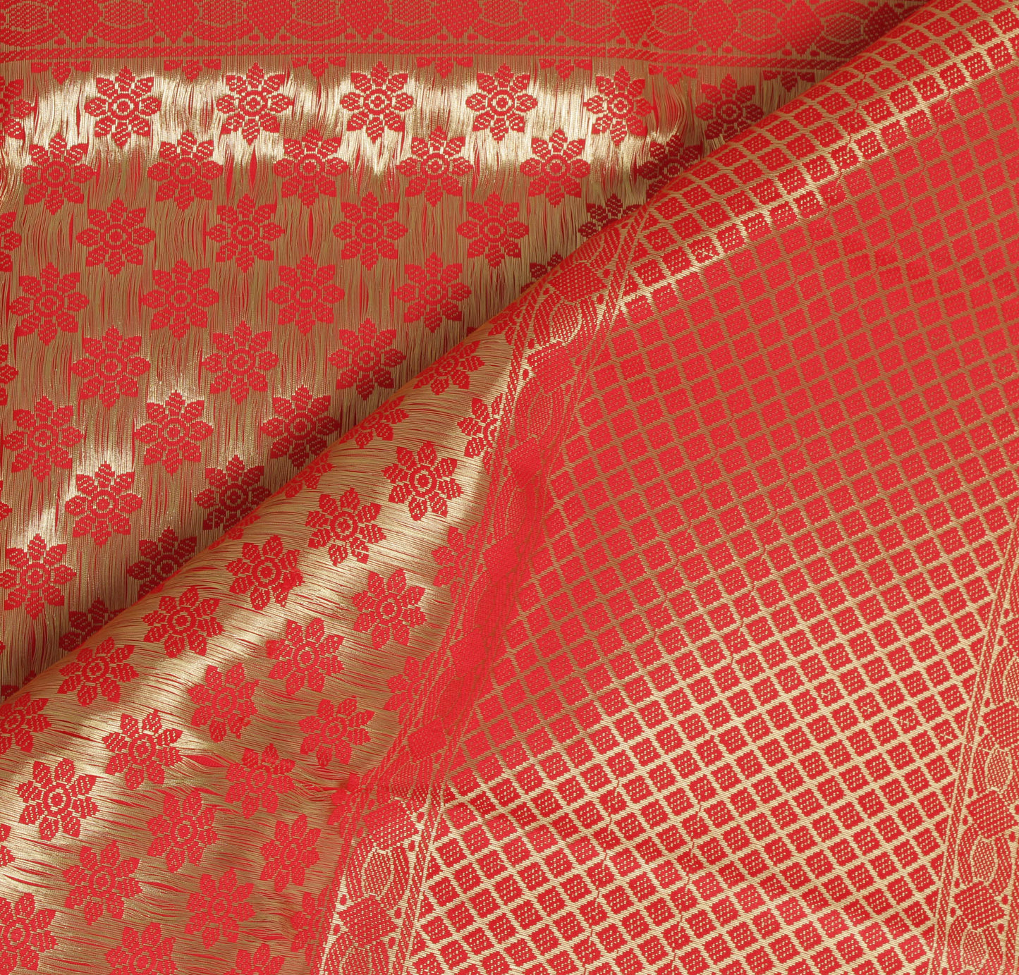 Red Banarasi Dupatta Indian Art Silk Woven Zari Brocade Long Stole Scarves Veil