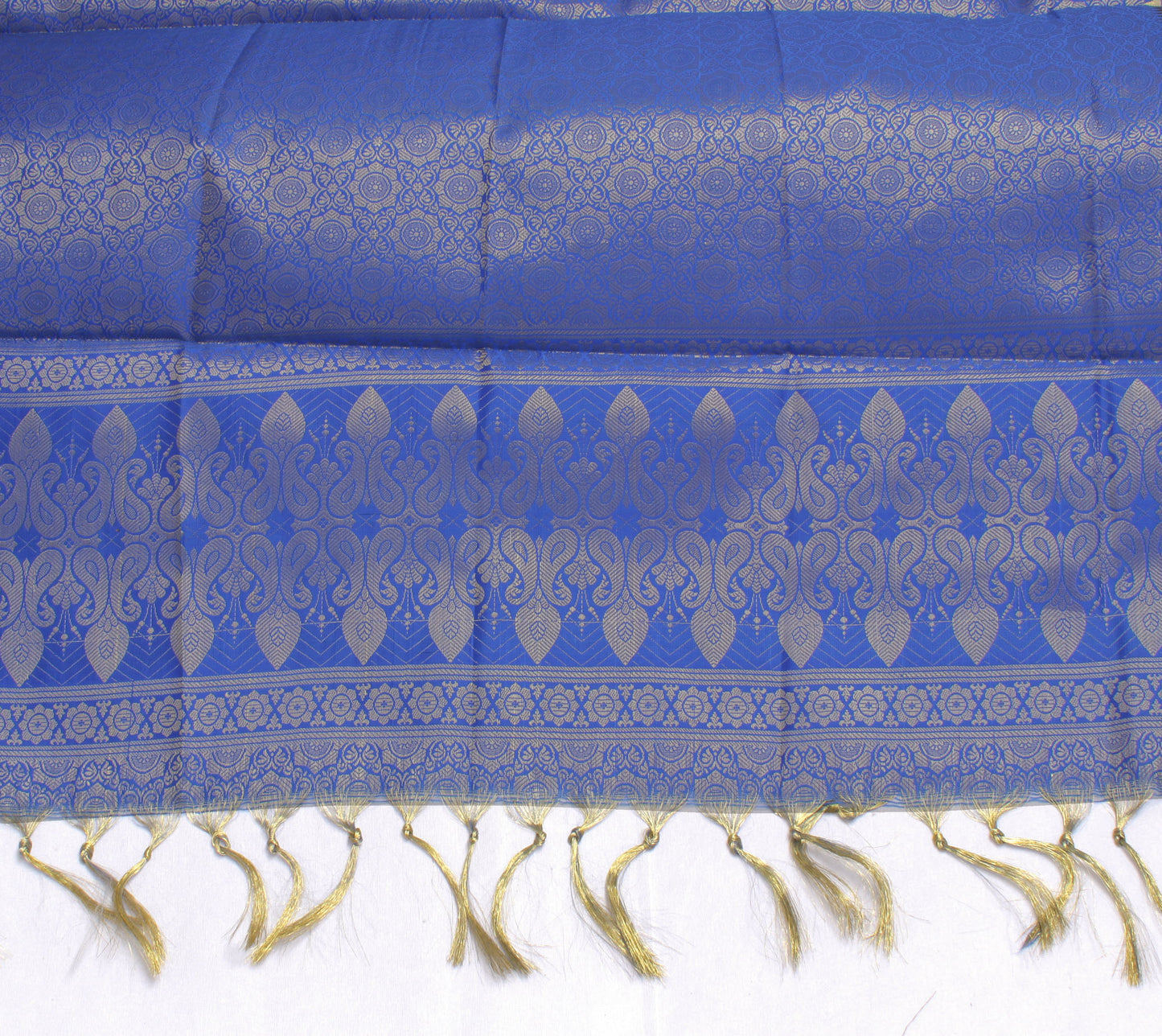 Blue Banarasi Dupatta Indian Art Silk Woven Zari Brocade Long Stole Scarves