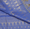 Blue Banarasi Dupatta Indian Art Silk Woven Zari Brocade Long Stole Scarves