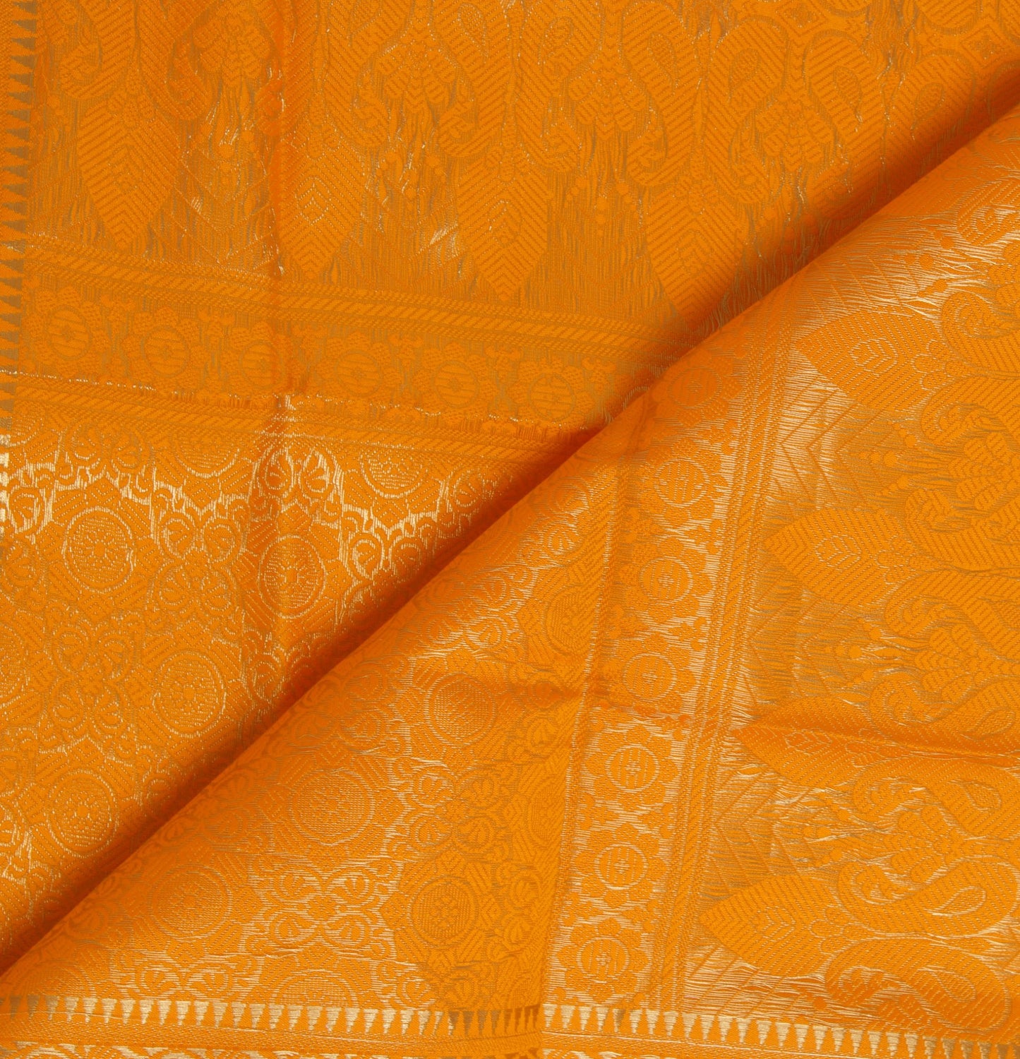 Yellow Banarasi Dupatta Indian Art Silk Woven Zari Brocade Long Stole Scarves