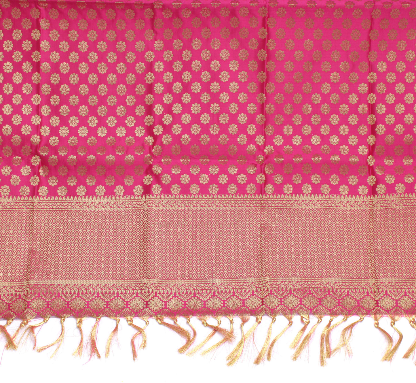 Pink Banarasi Dupatta Indian Art Silk Woven Zari Brocade Long Stole Scarves