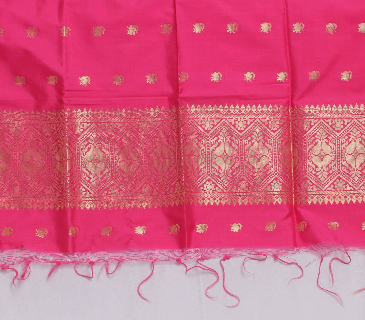 Pink Banarasi Dupatta Indian Art Silk Woven Zari Brocade Long Stole Scarves
