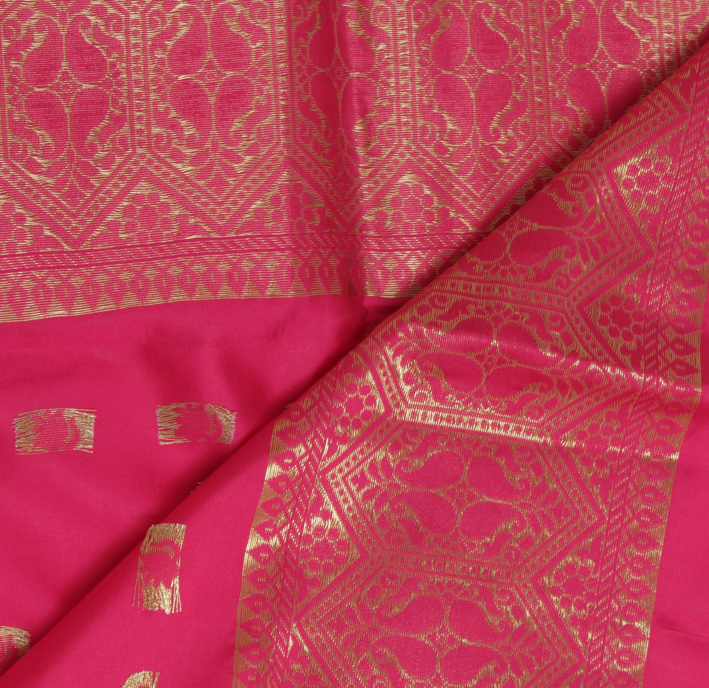 Pink Banarasi Dupatta Indian Art Silk Woven Zari Brocade Long Stole Scarves