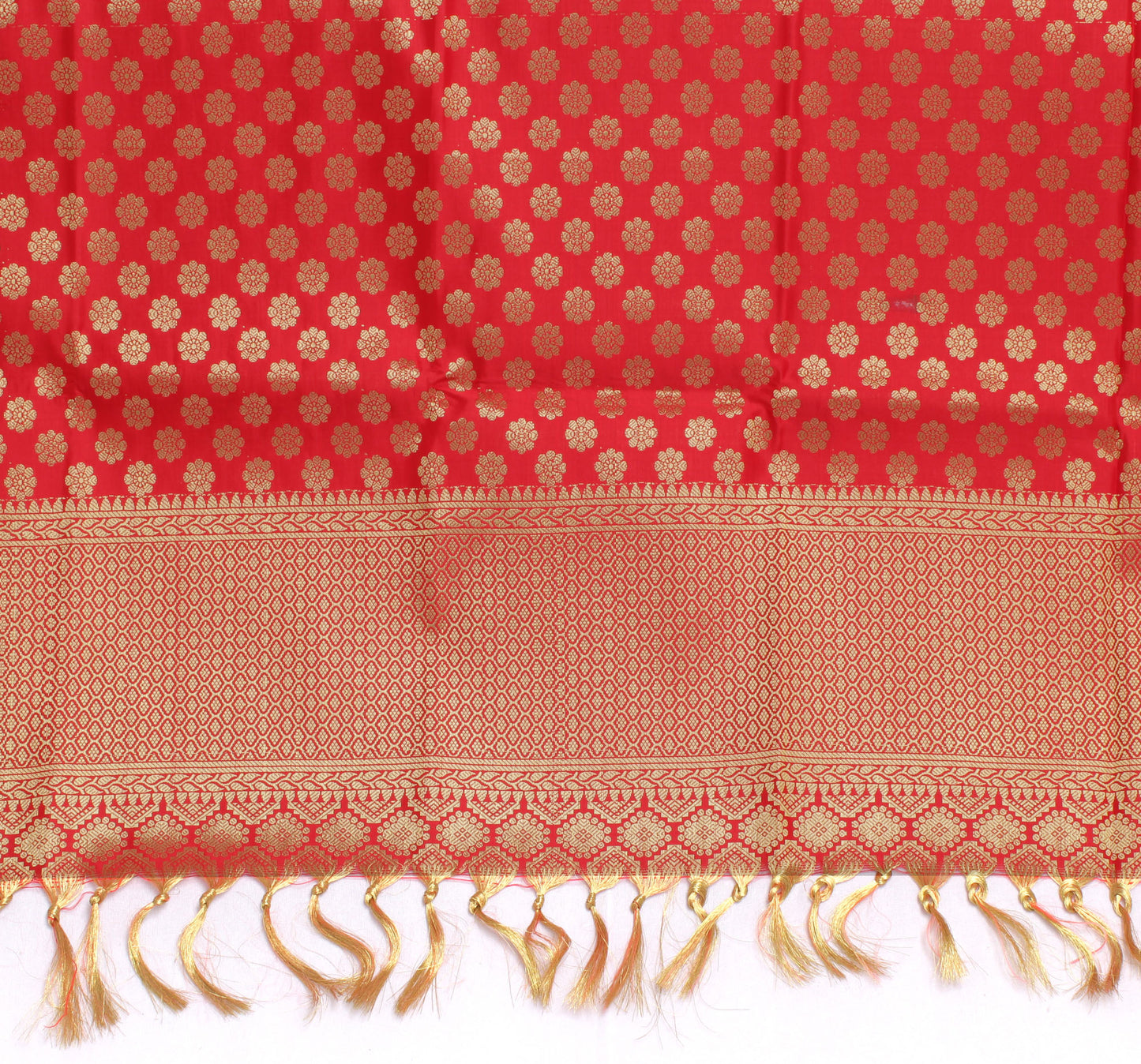 Red Banarasi Dupatta Indian Art Silk Woven Zari Brocade Long Stole Scarves