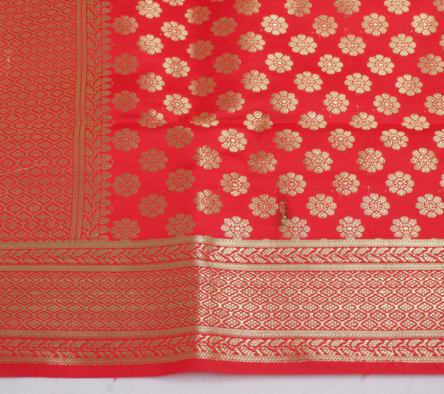 Red Banarasi Dupatta Indian Art Silk Woven Zari Brocade Long Stole Scarves