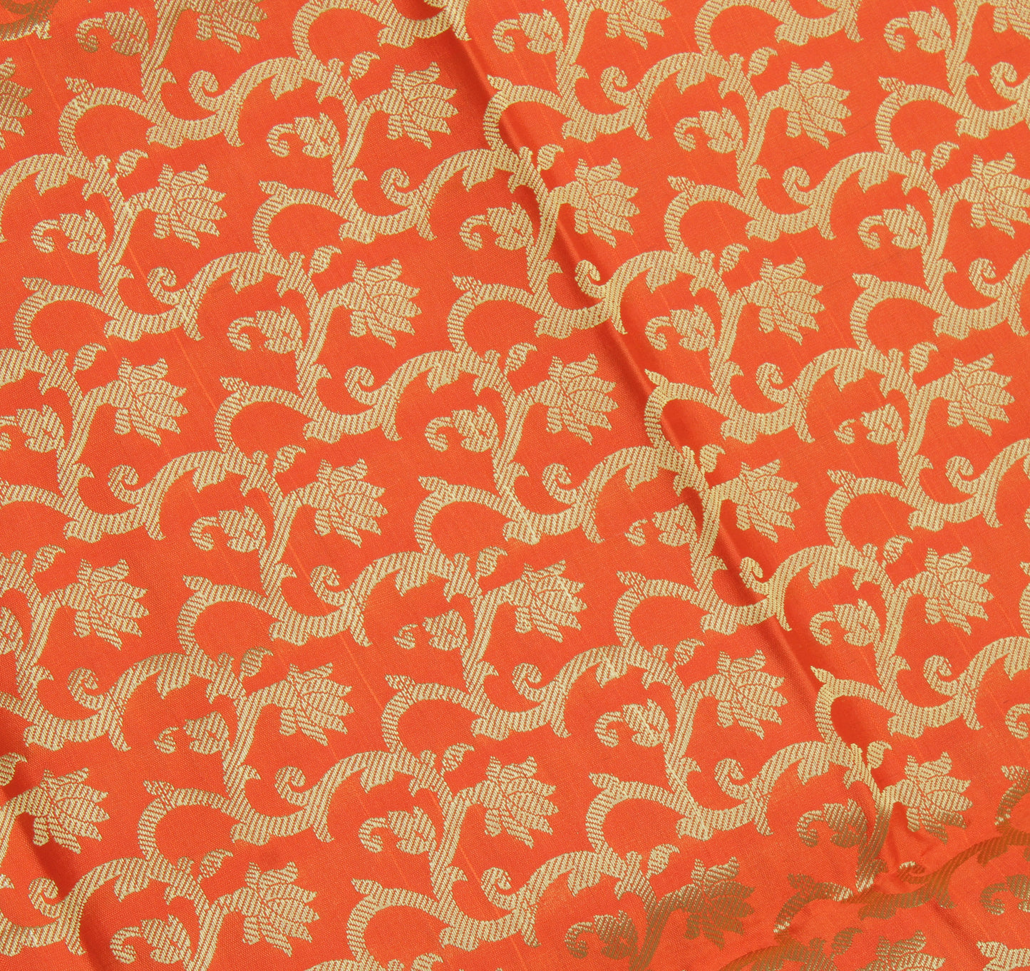 Orange Banarasi Dupatta Indian Art Silk Woven Zari Brocade Long Stole Scarves