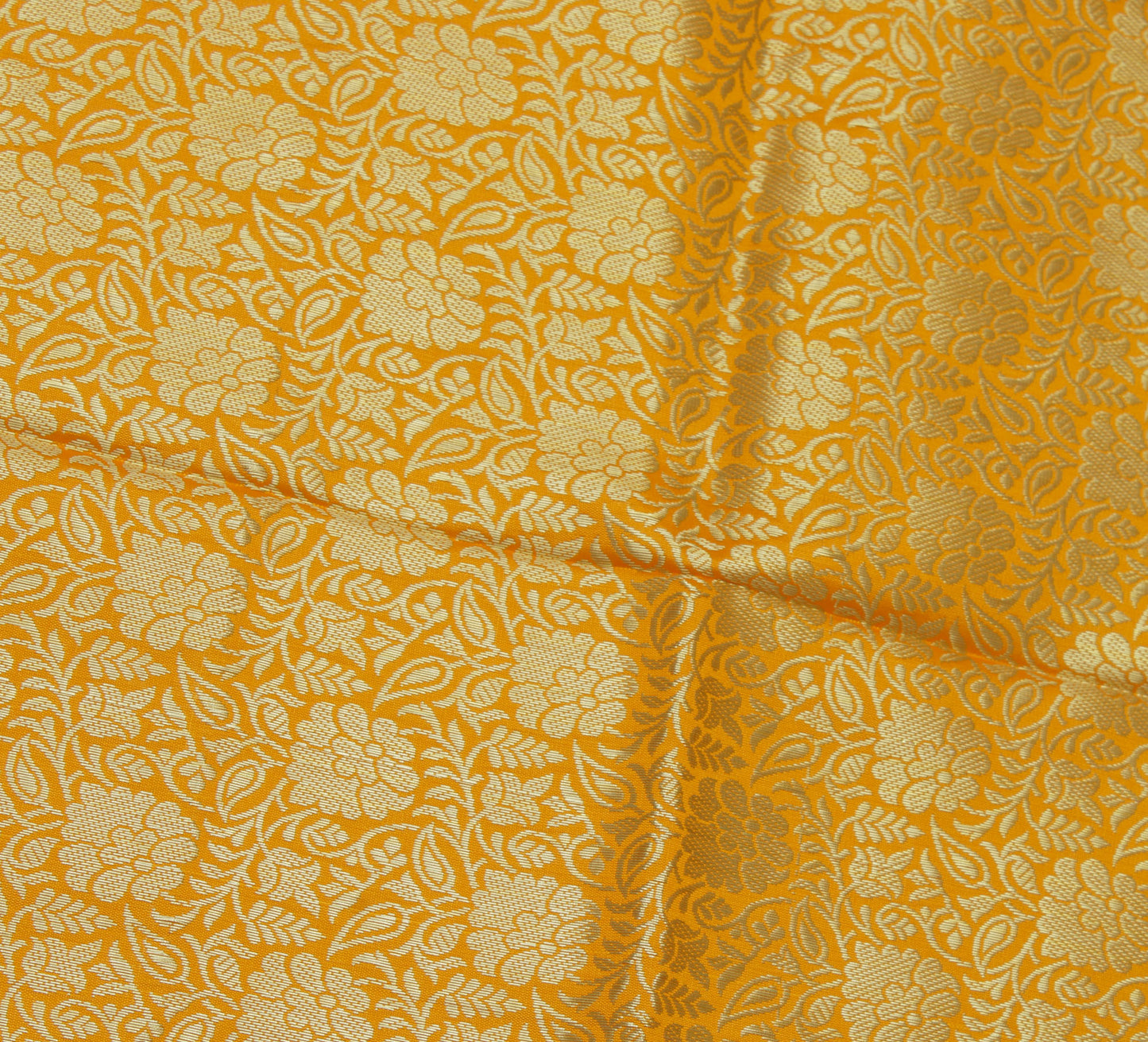 Yellow Banarasi Dupatta Indian Art Silk Woven Zari Brocade Long Stole Scarves