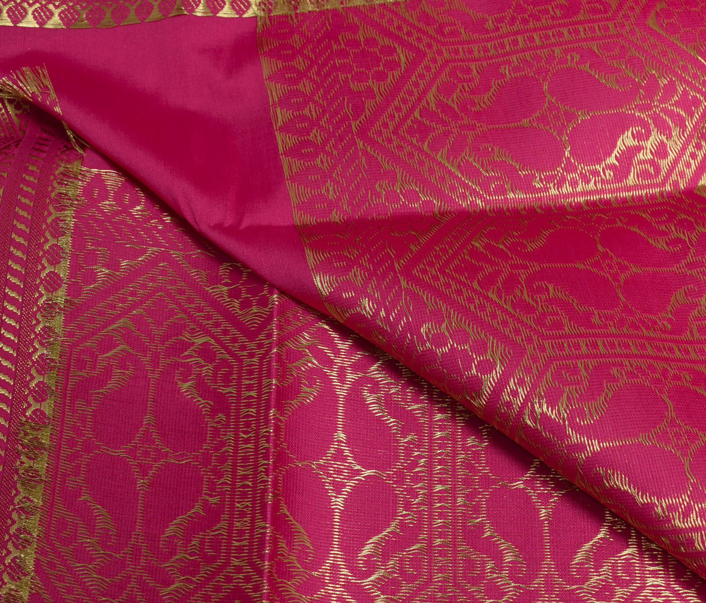 Dark Pink Banarasi Dupatta Indian Art Silk Woven Zari Brocade Long Stole Scarves