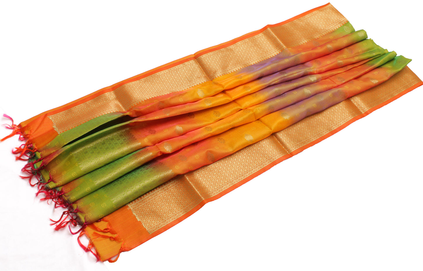 Multi-Color Banarasi Dupatta Indian Art Silk Woven Zari Brocade Long Scarves