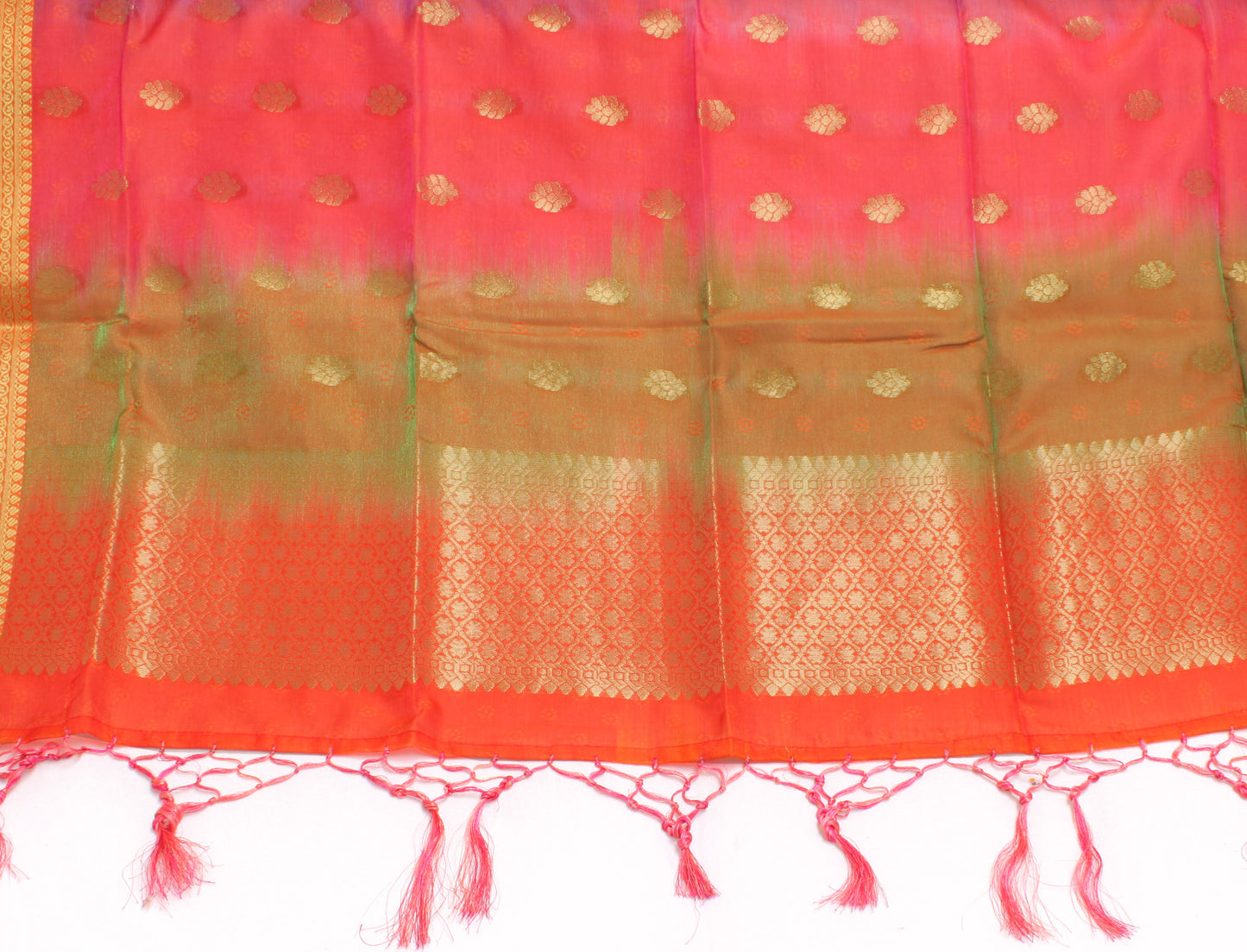 Multi-Color Banarasi Dupatta Indian Art Silk Woven Zari Brocade Long Stole Veil