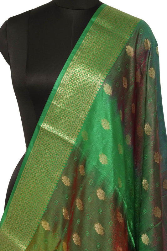 Mulit-Color Banarasi Dupatta Indian Art Silk Woven Zari Brocade Long Scarves