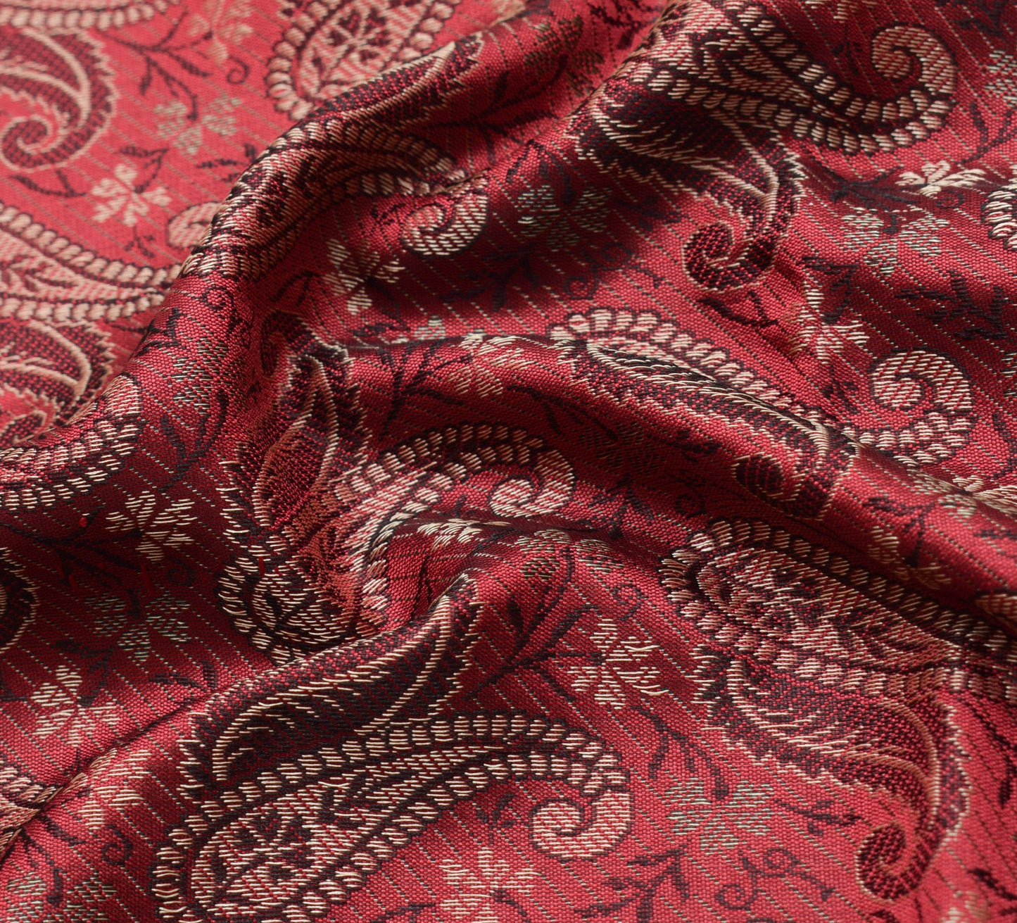 Long Stole Indian Art Silk Woven Banarasi Soft Maroon Dupatta