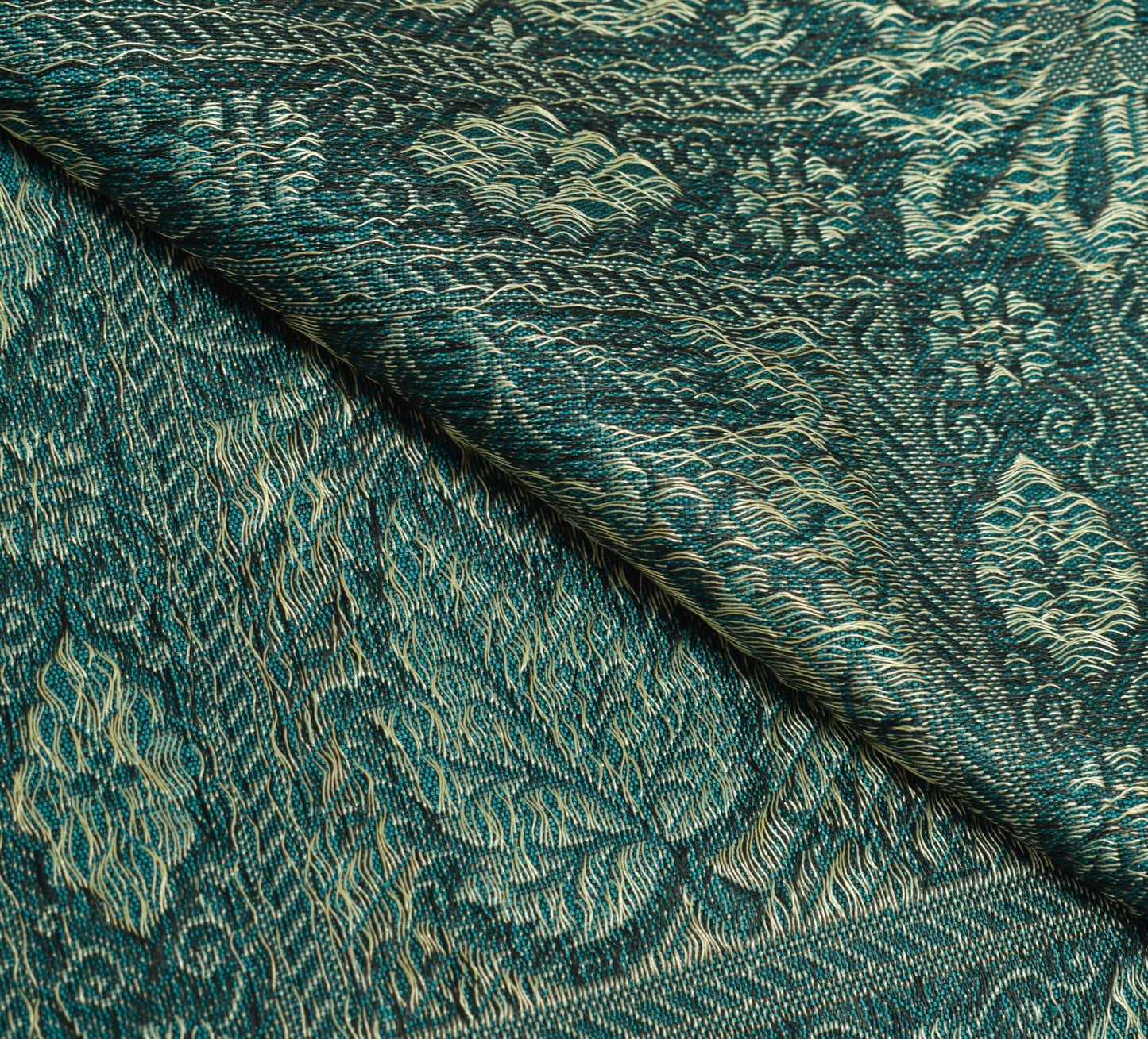 Long Stole Indian Art Silk Woven Banarasi Dupatta Teal Green