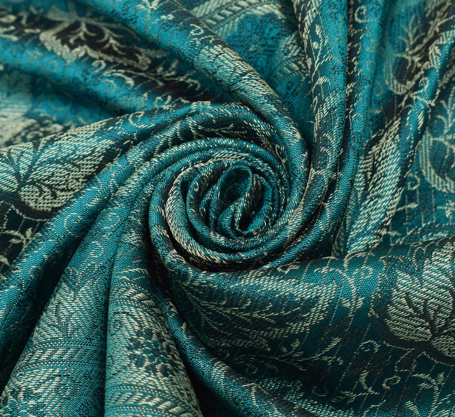 Long Stole Indian Art Silk Woven Banarasi Dupatta Teal Green
