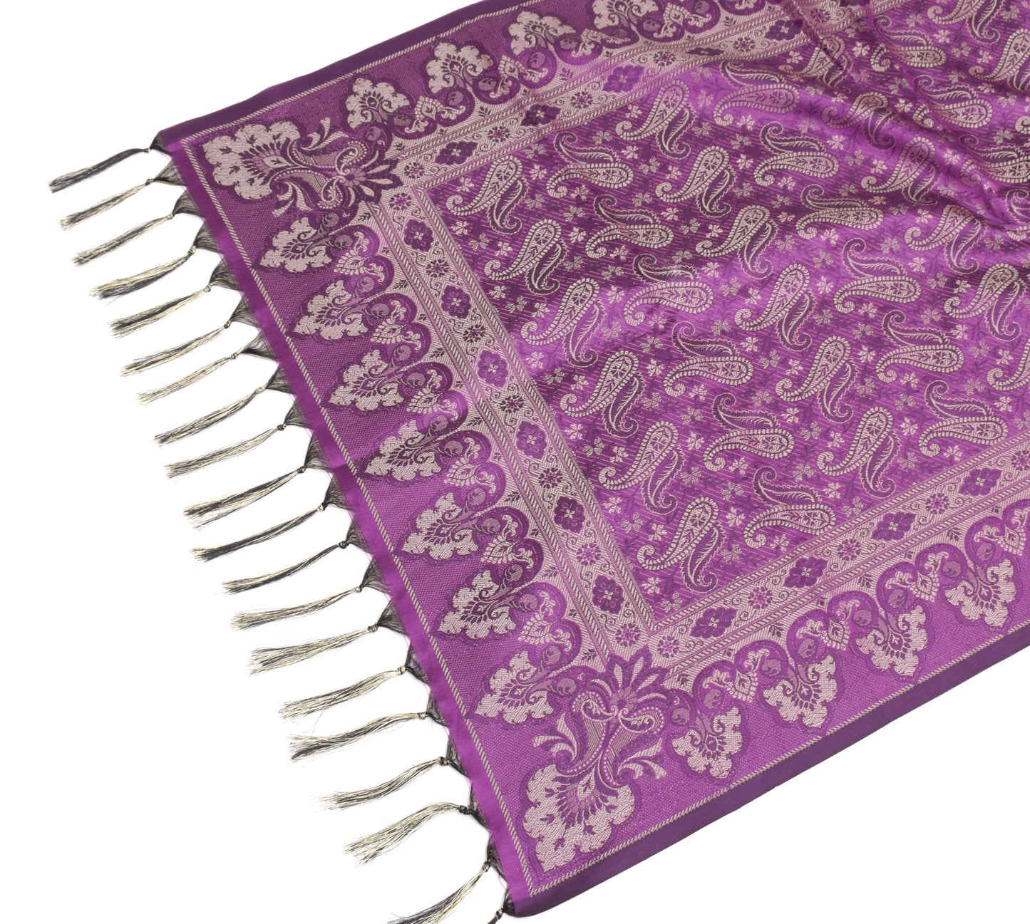 Long Stole Indian Art Silk Woven Banarasi Soft Purple Dupatta