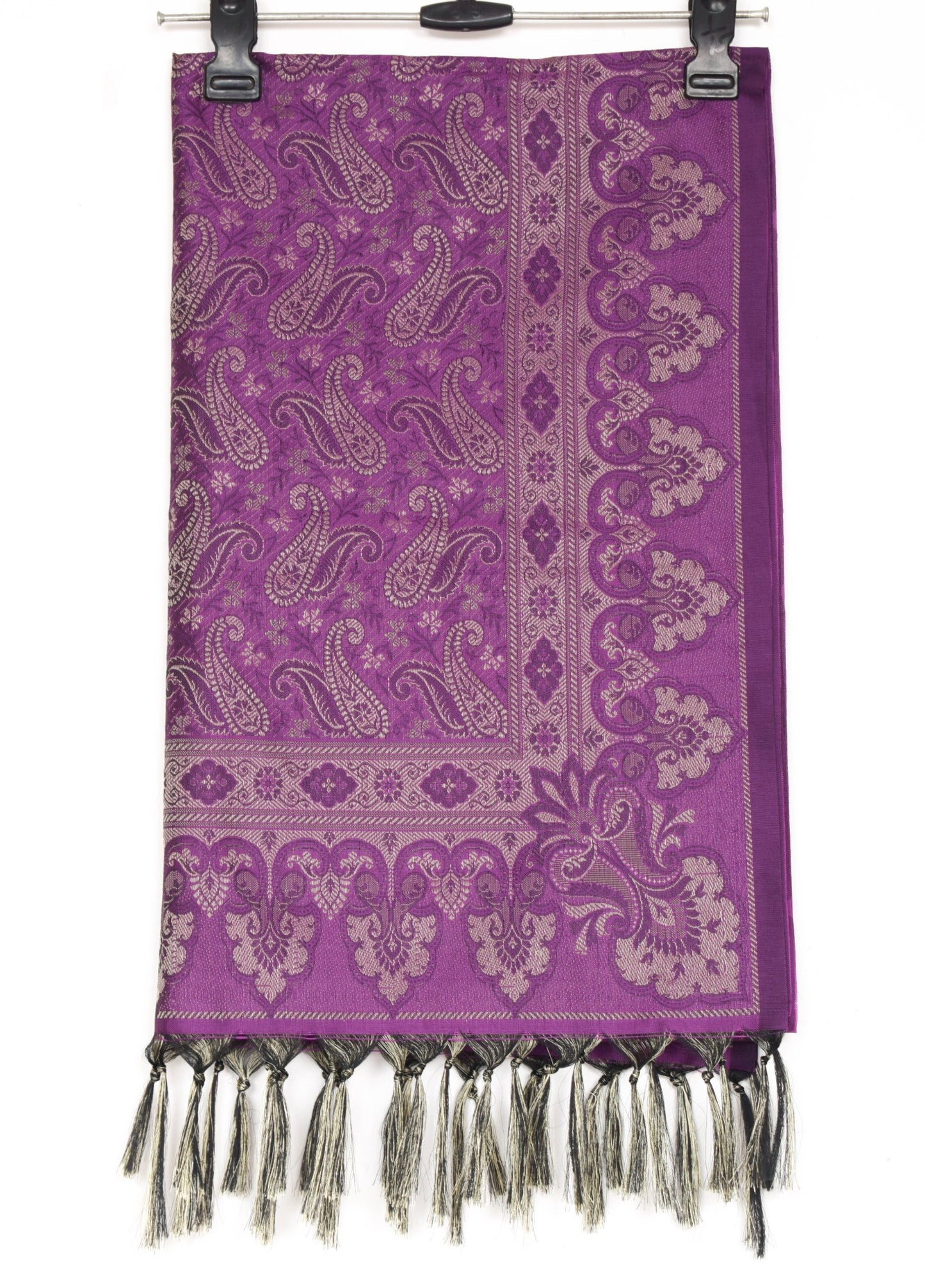 Long Stole Indian Art Silk Woven Banarasi Soft Purple Dupatta