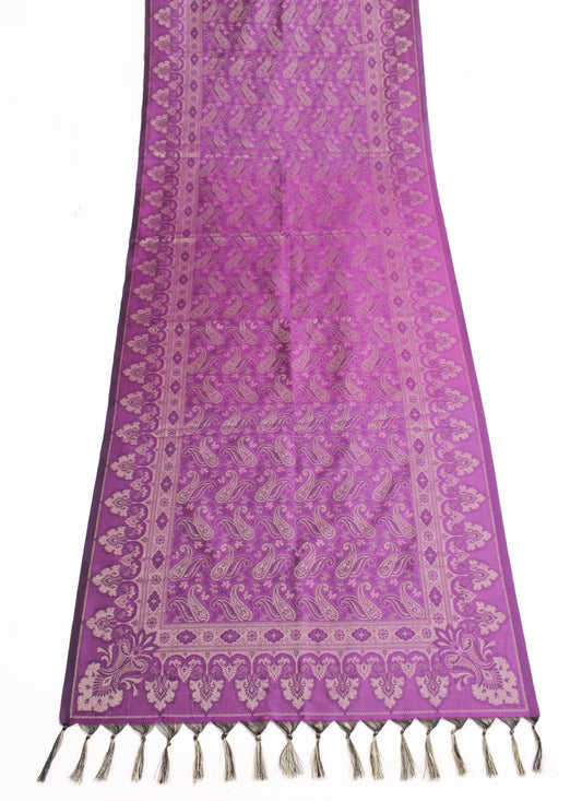 Long Stole Indian Art Silk Woven Banarasi Soft Purple Dupatta