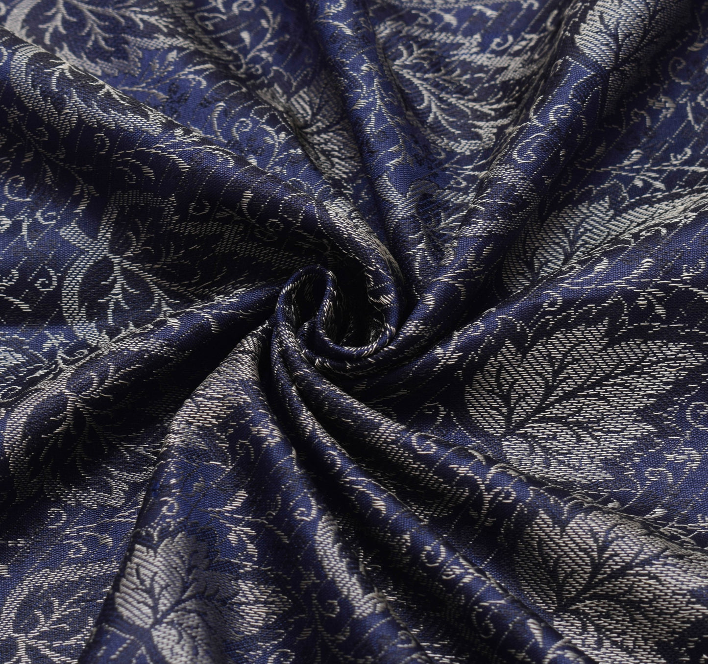 Long Stole Indian Art Silk Woven Banarasi Soft Dupatta Dark Blue