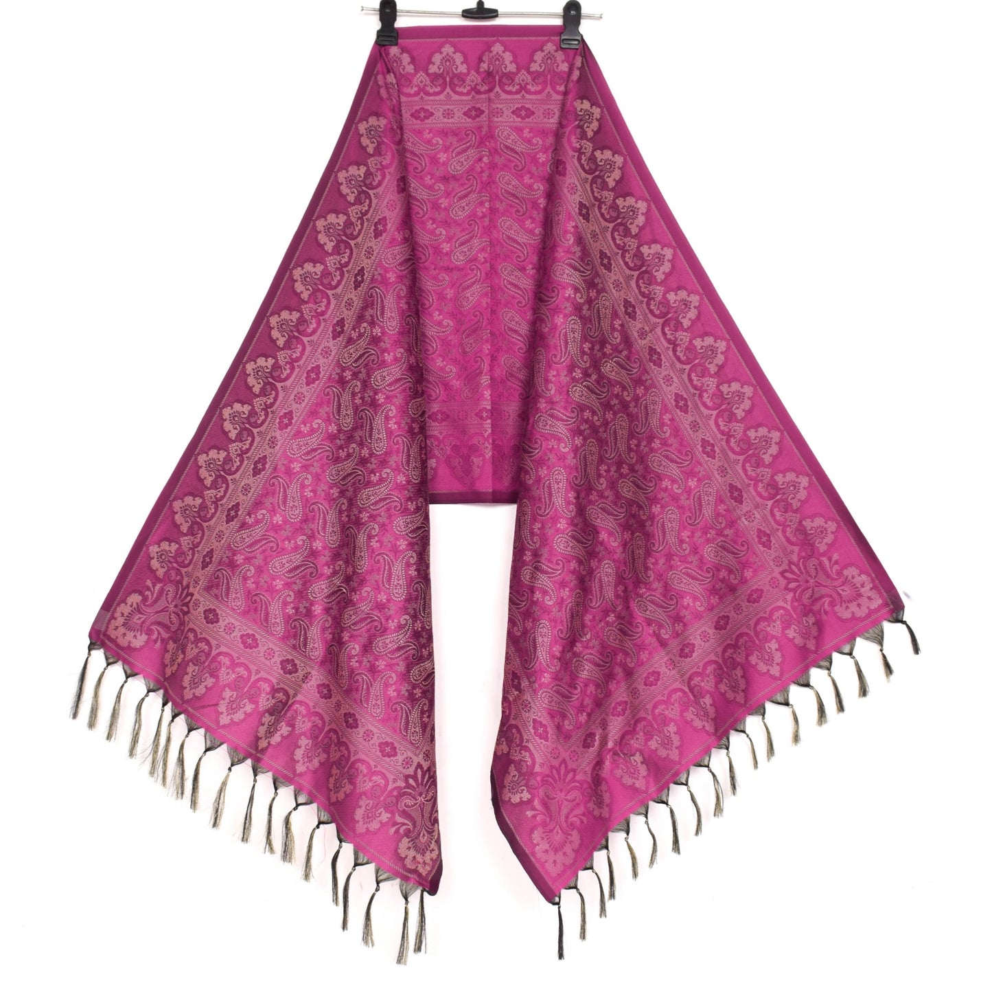 Long Stole Indian Art Silk Woven Banarasi Soft Women Dupatta