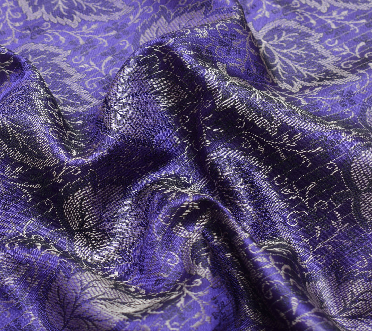 Long Stole Indian Art Silk Woven Banarasi Soft Dupatta Violet