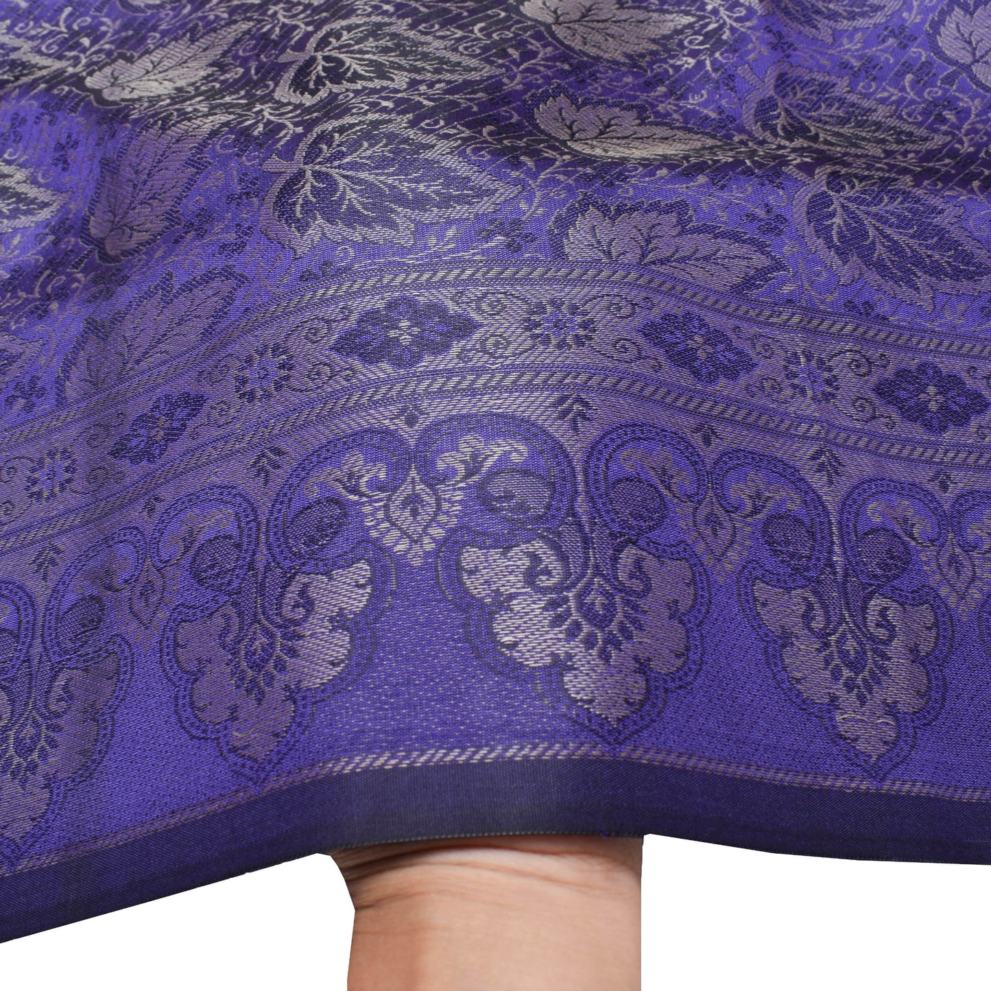 Long Stole Indian Art Silk Woven Banarasi Soft Dupatta Violet