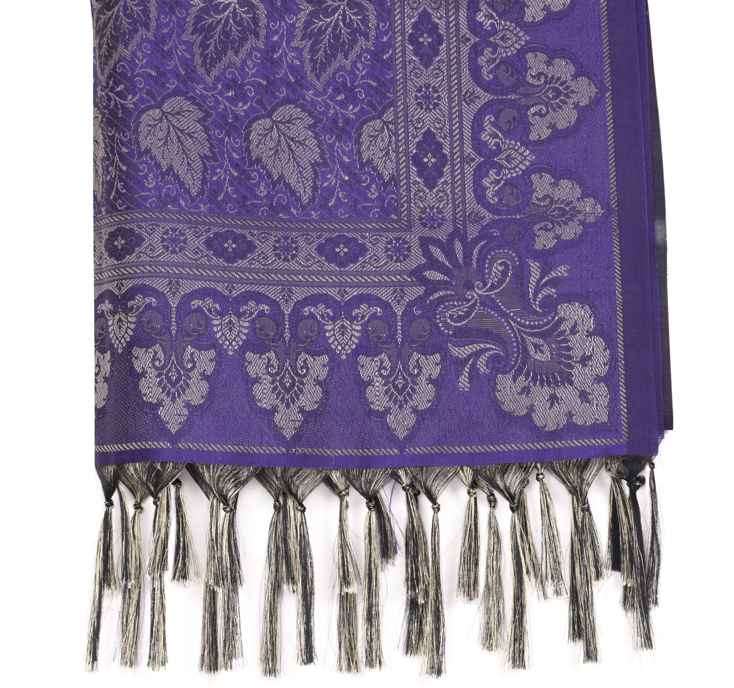 Long Stole Indian Art Silk Woven Banarasi Soft Dupatta Violet
