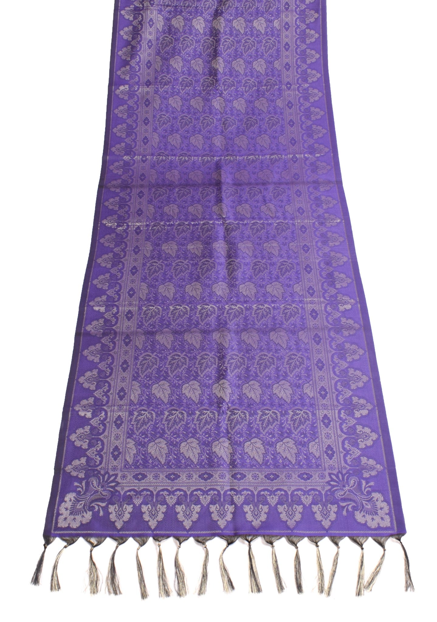 Long Stole Indian Art Silk Woven Banarasi Soft Dupatta Violet
