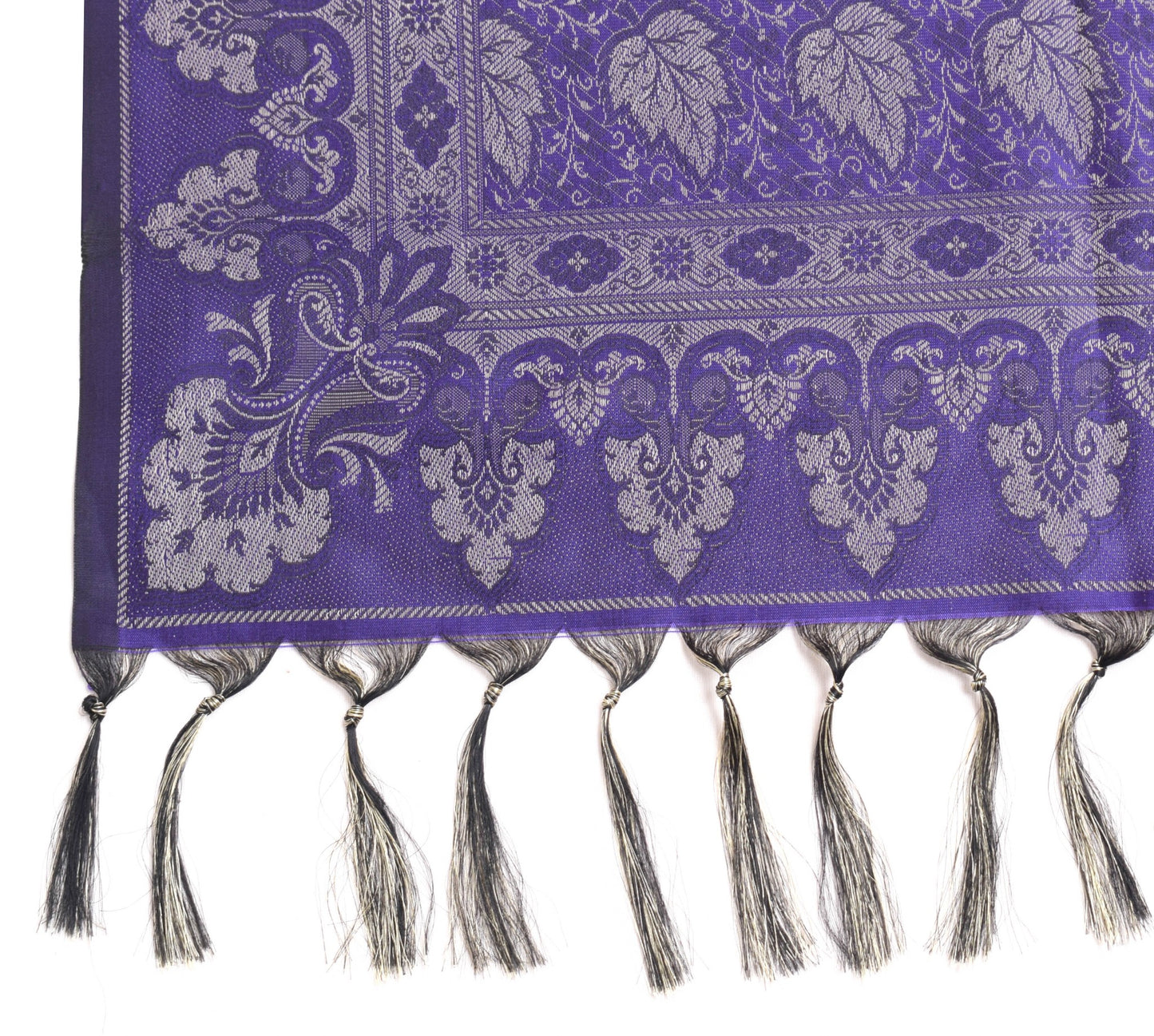 Long Stole Indian Art Silk Woven Banarasi Soft Dupatta Violet
