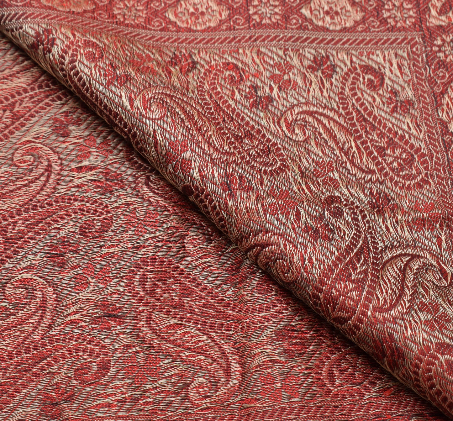 Long Stole Indian Art Silk Woven Banarasi Soft Women Dupatta Red