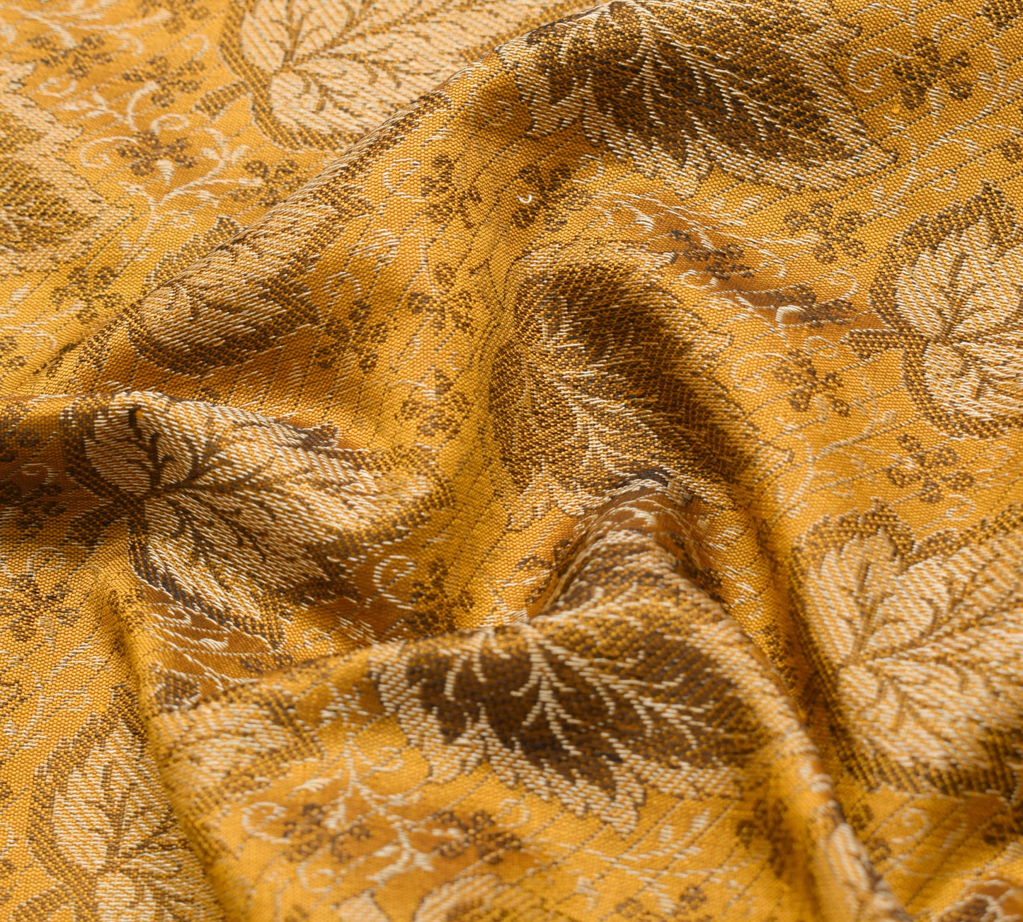 Long Stole Indian Art Silk Woven Banarasi Soft Dupatta Mustard