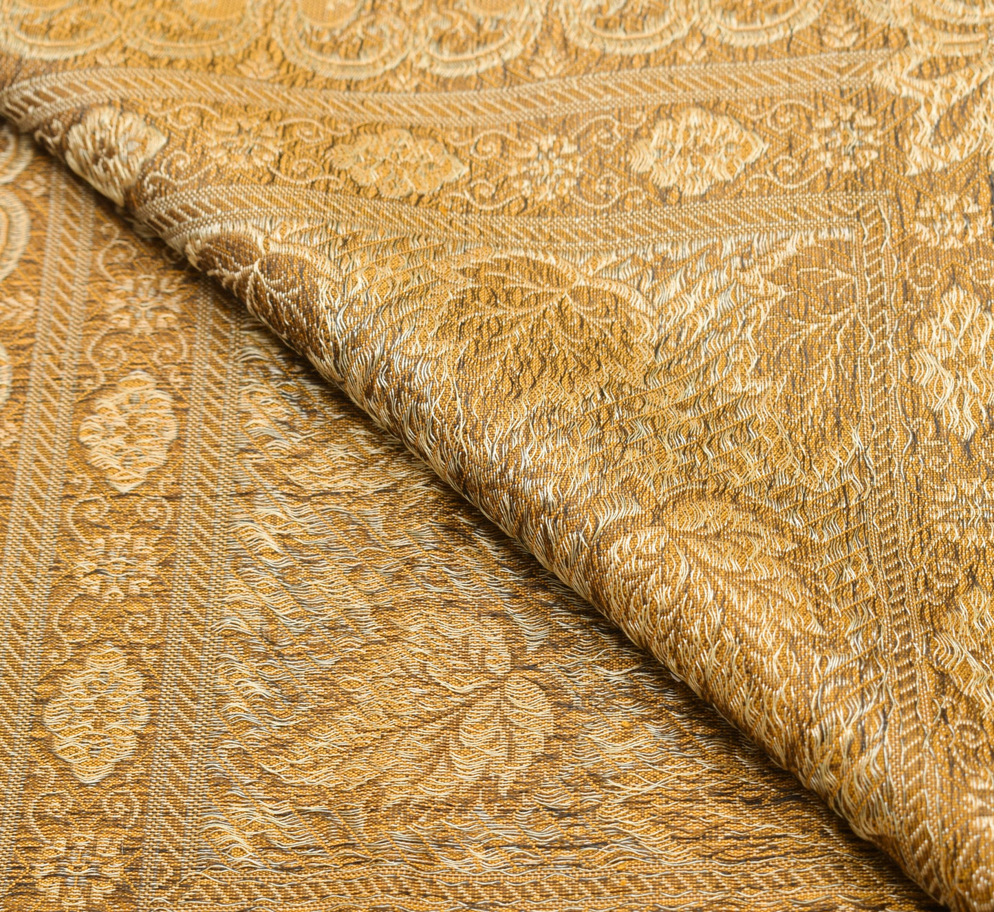 Long Stole Indian Art Silk Woven Banarasi Soft Dupatta Mustard