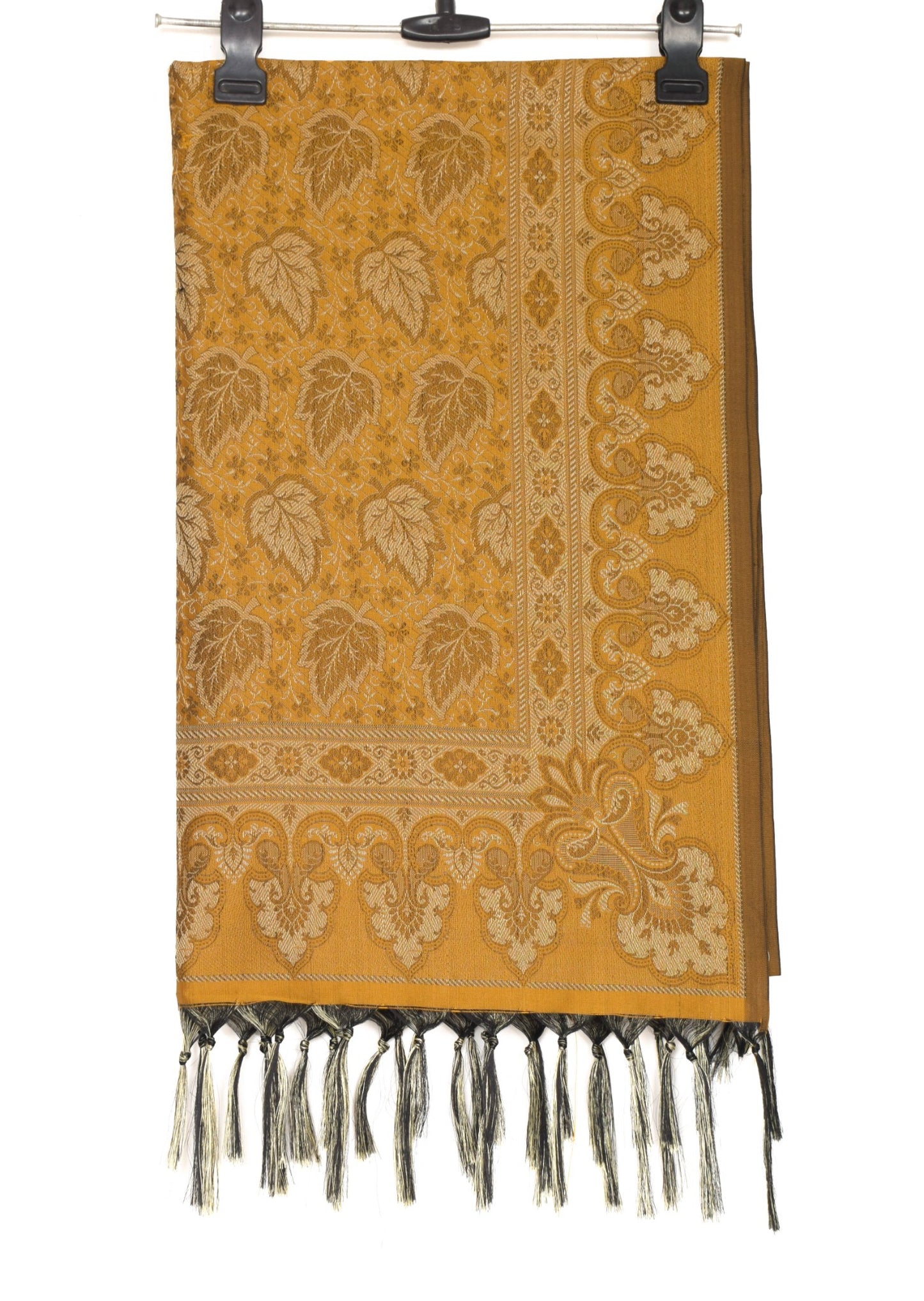 Long Stole Indian Art Silk Woven Banarasi Soft Dupatta Mustard