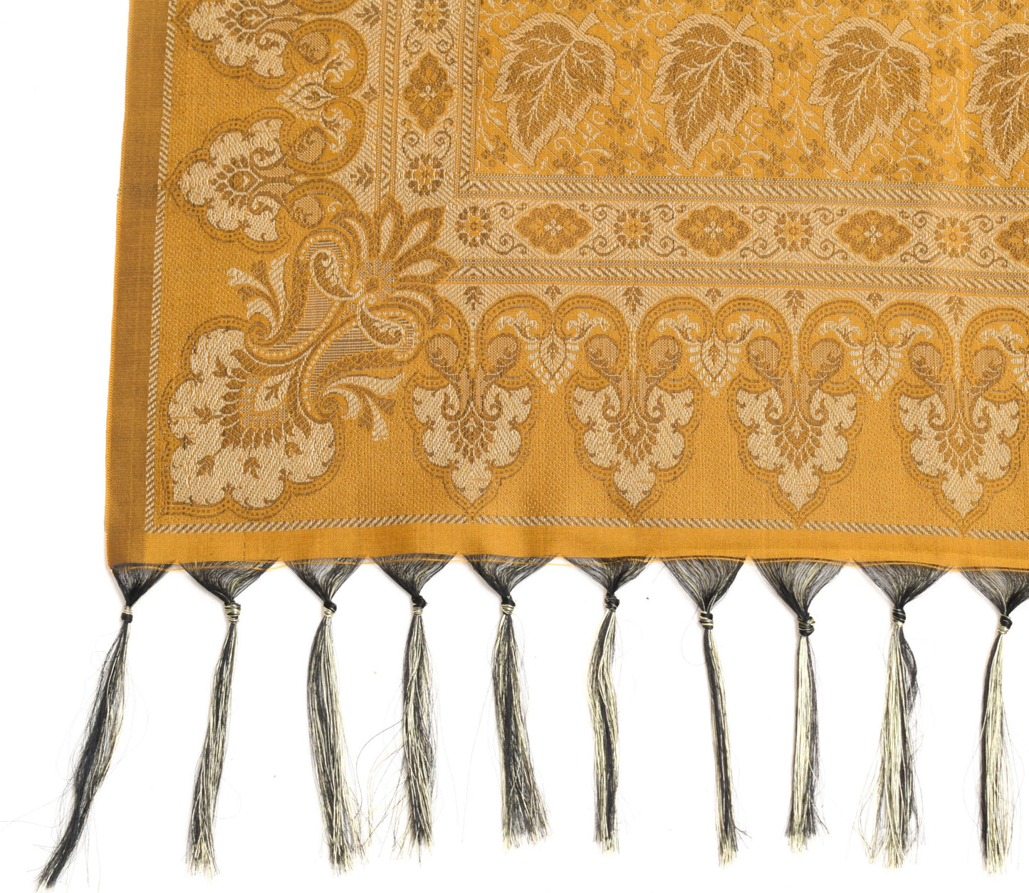 Long Stole Indian Art Silk Woven Banarasi Soft Dupatta Mustard