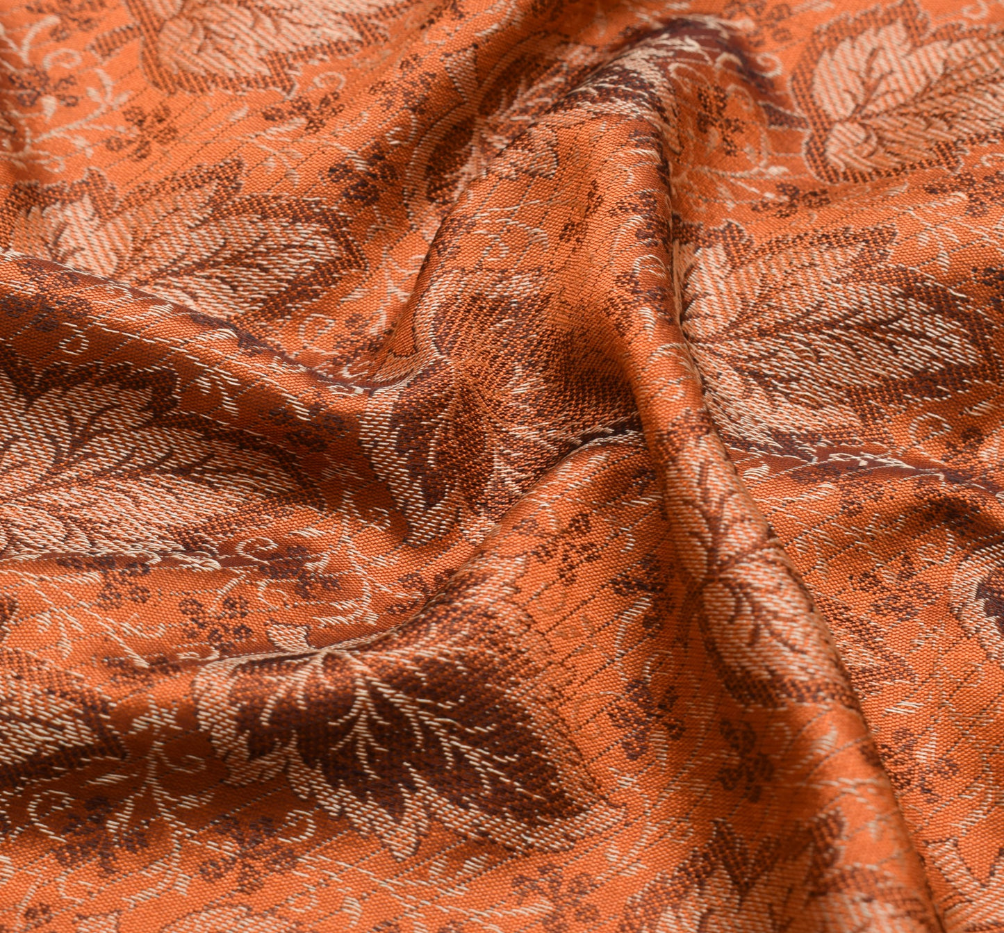 Long Stole Indian Art Silk Woven Banarasi Soft Dupatta Rust