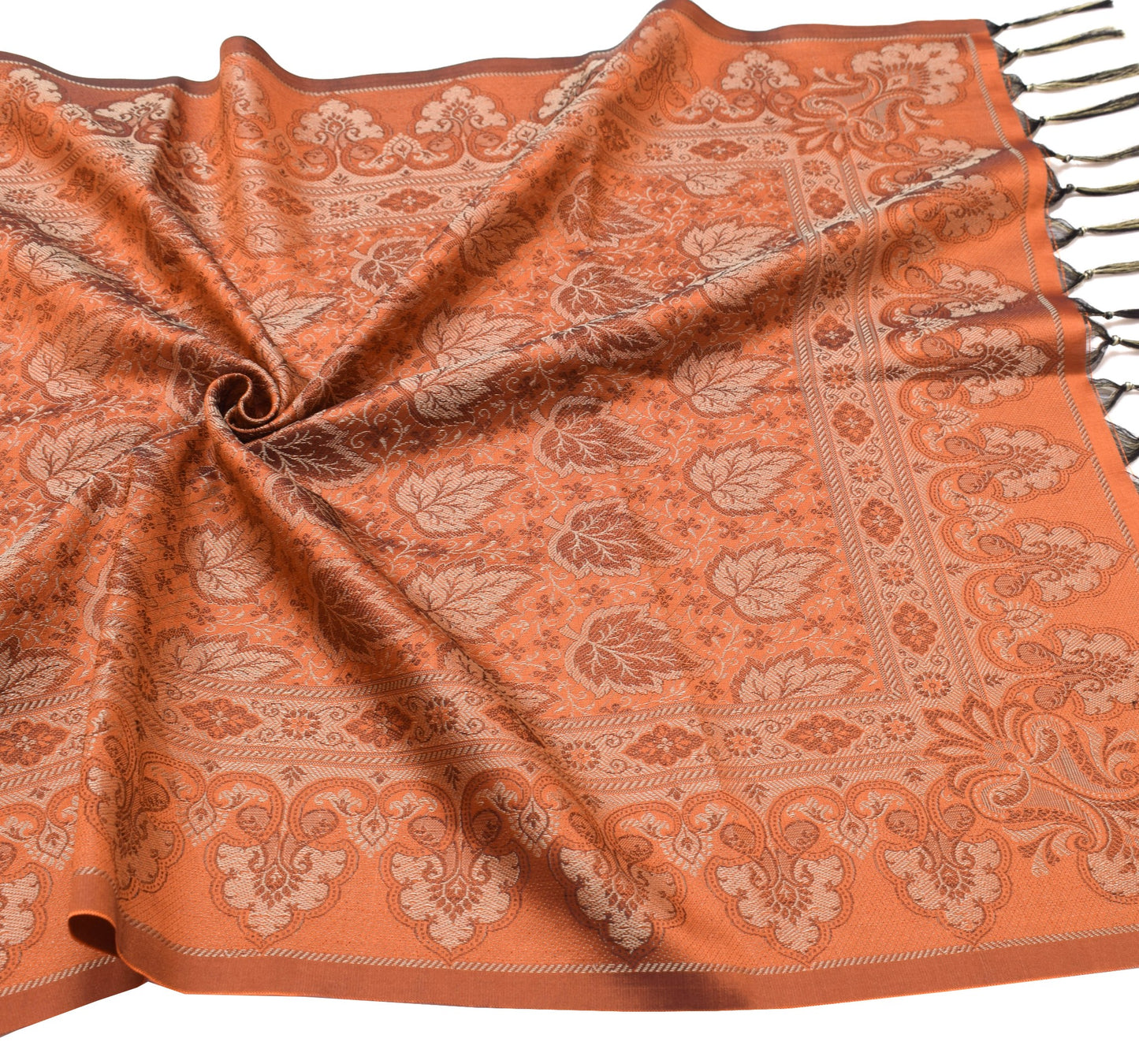 Long Stole Indian Art Silk Woven Banarasi Soft Dupatta Maroon
