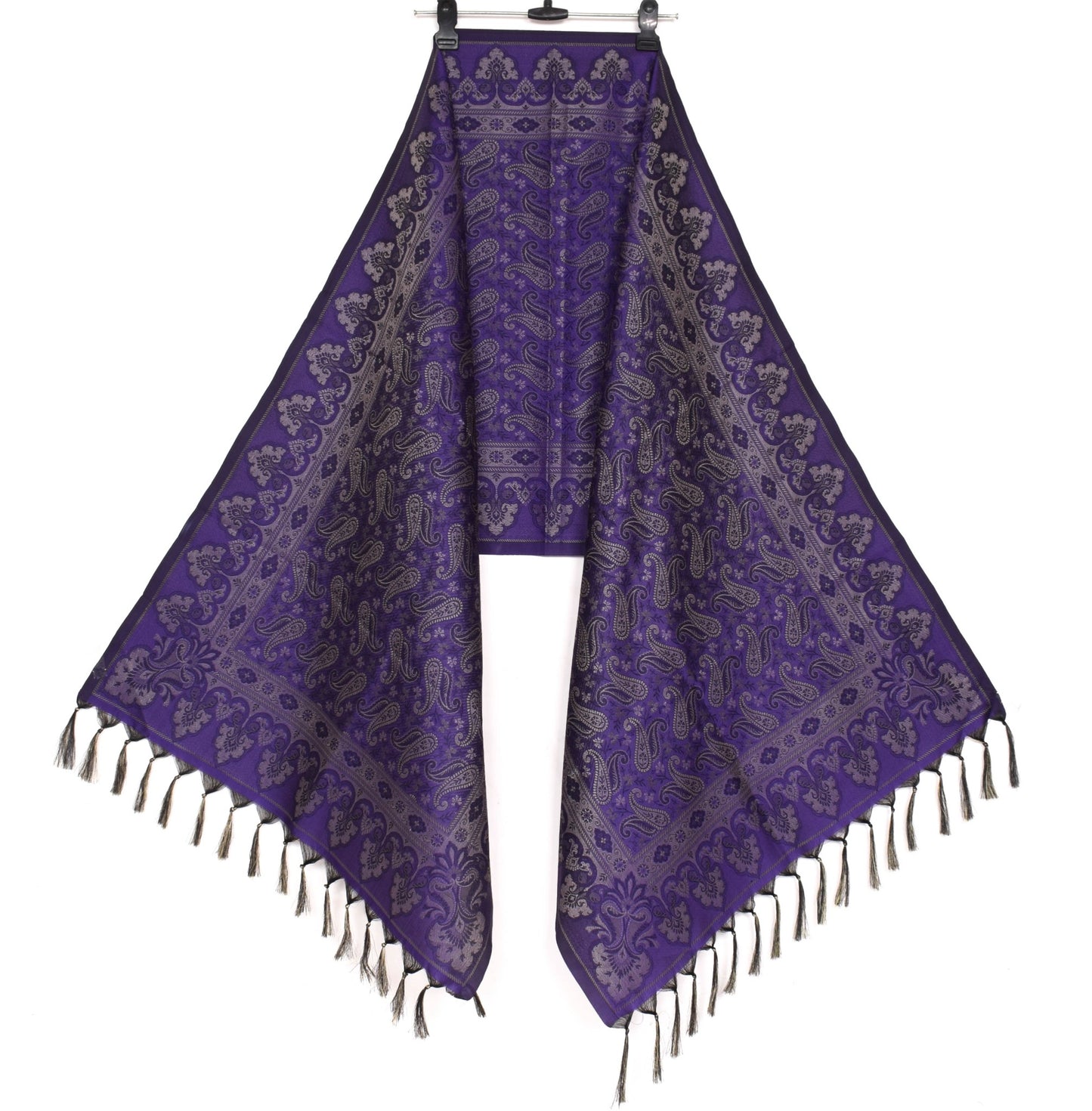 Long Stole Indian Art Silk Woven Banarasi Soft Violet Dupatta