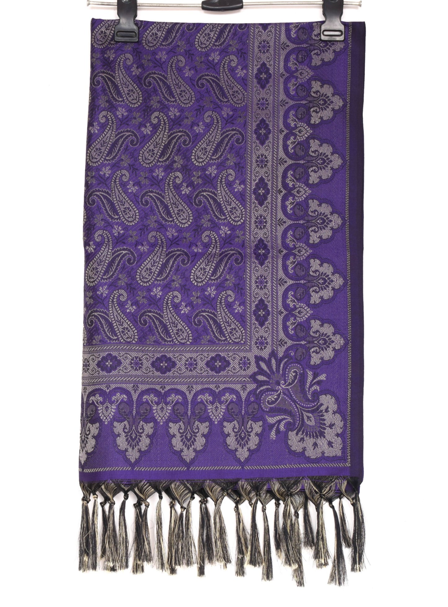 Long Stole Indian Art Silk Woven Banarasi Soft Violet Dupatta