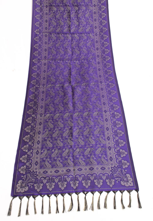 Long Stole Indian Art Silk Woven Banarasi Soft Violet Dupatta