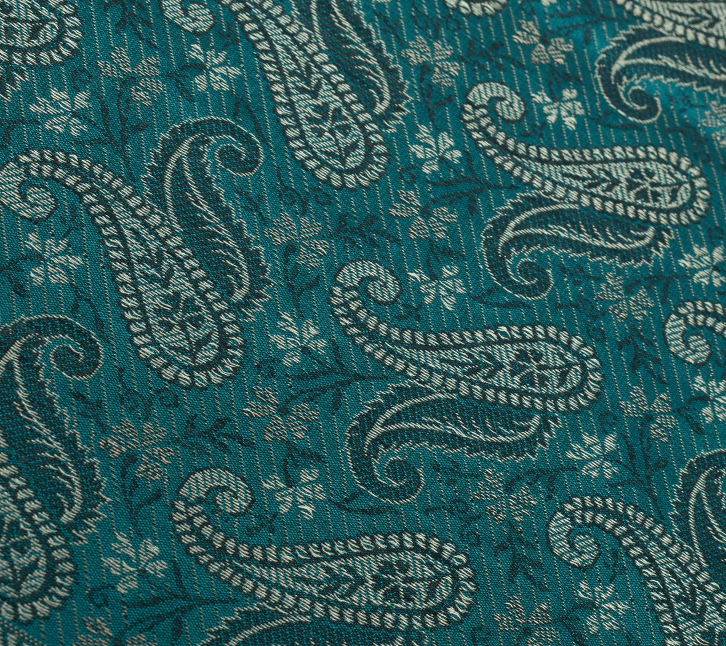Teal Green Art Silk Woven Paisley Soft Long Stole Scarf Wrap