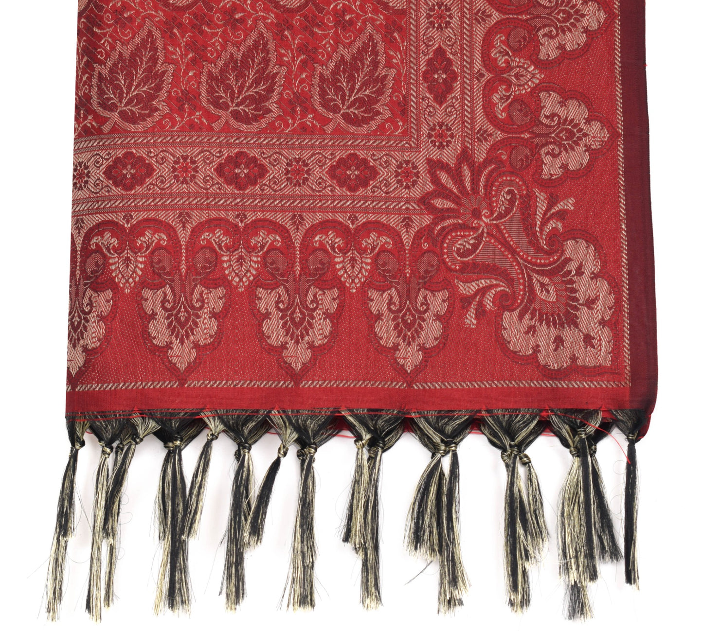 Long Stole Indian Art Silk Woven Banarasi Soft Women Dupatta Red