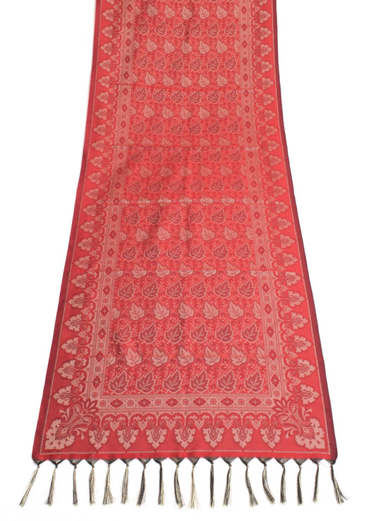 Long Stole Indian Art Silk Woven Banarasi Soft Women Dupatta Red