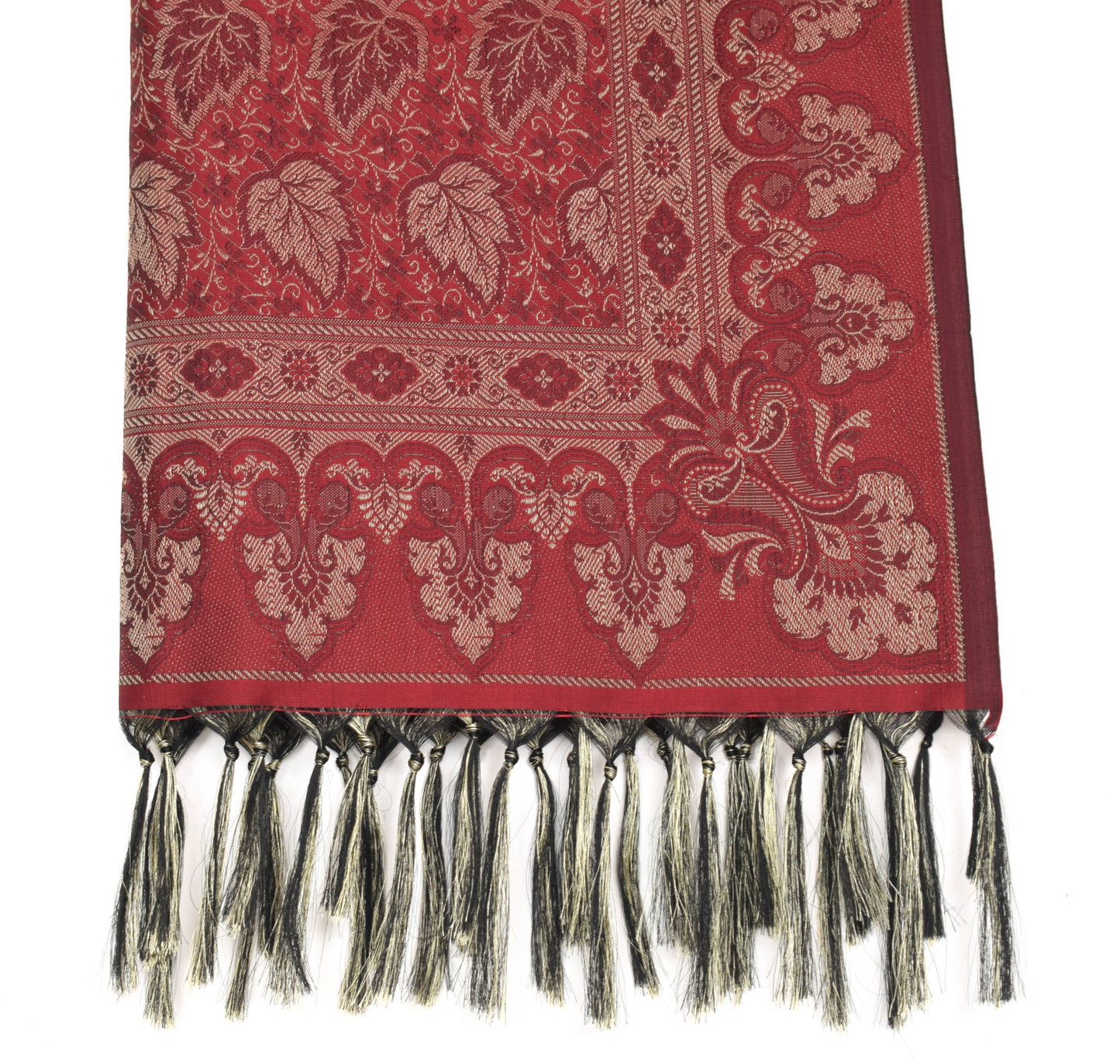 Long Stole Indian Art Silk Woven Banarasi Soft Dupatta Maroon