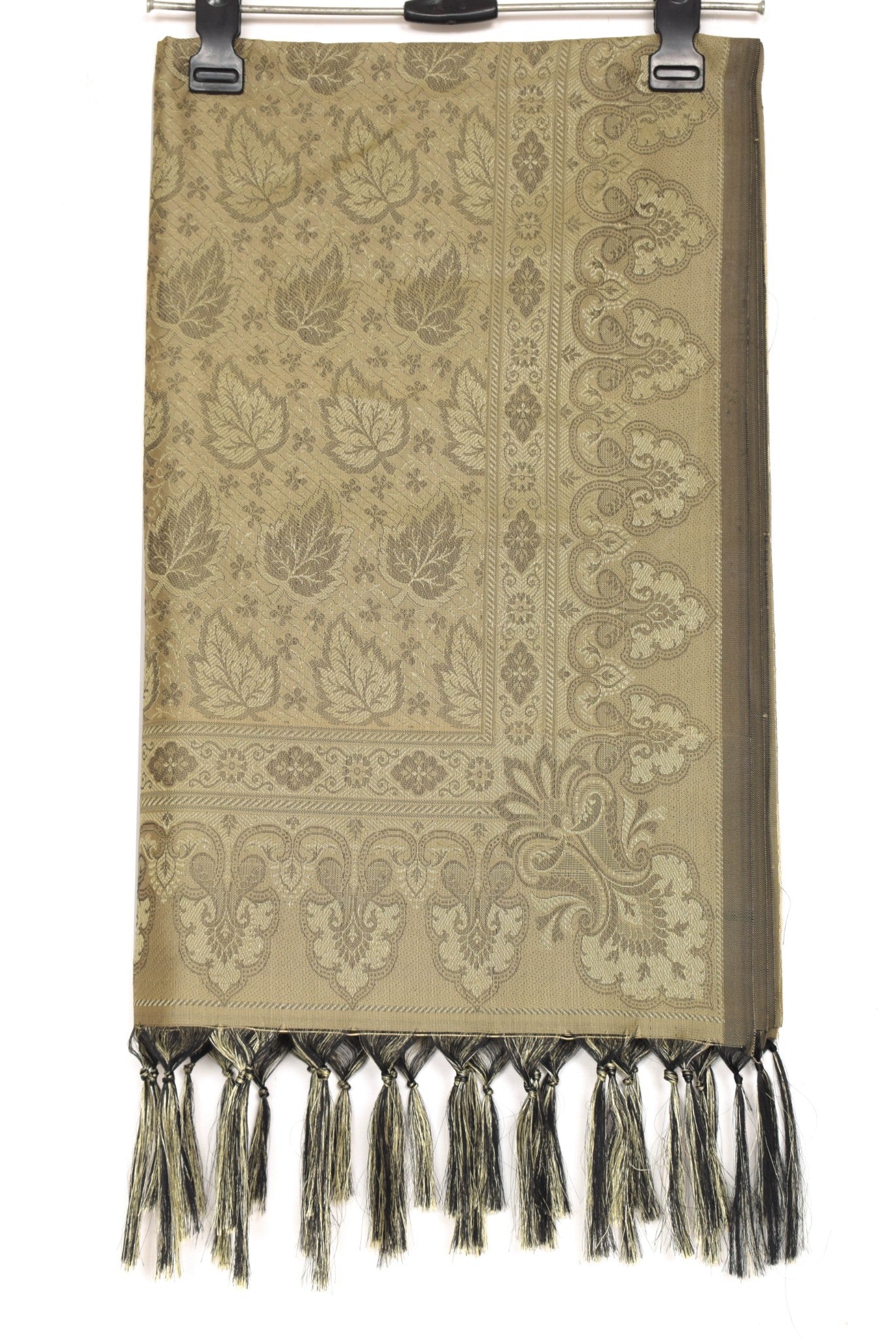 Long Stole Indian Art Silk Woven Banarasi Soft Dupatta Cream