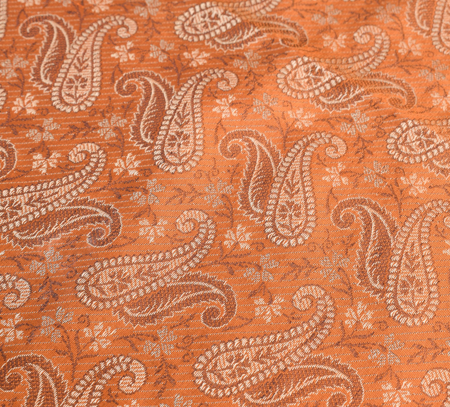 Long Stole Indian Art Silk Woven Banarasi Rust Women Dupatta