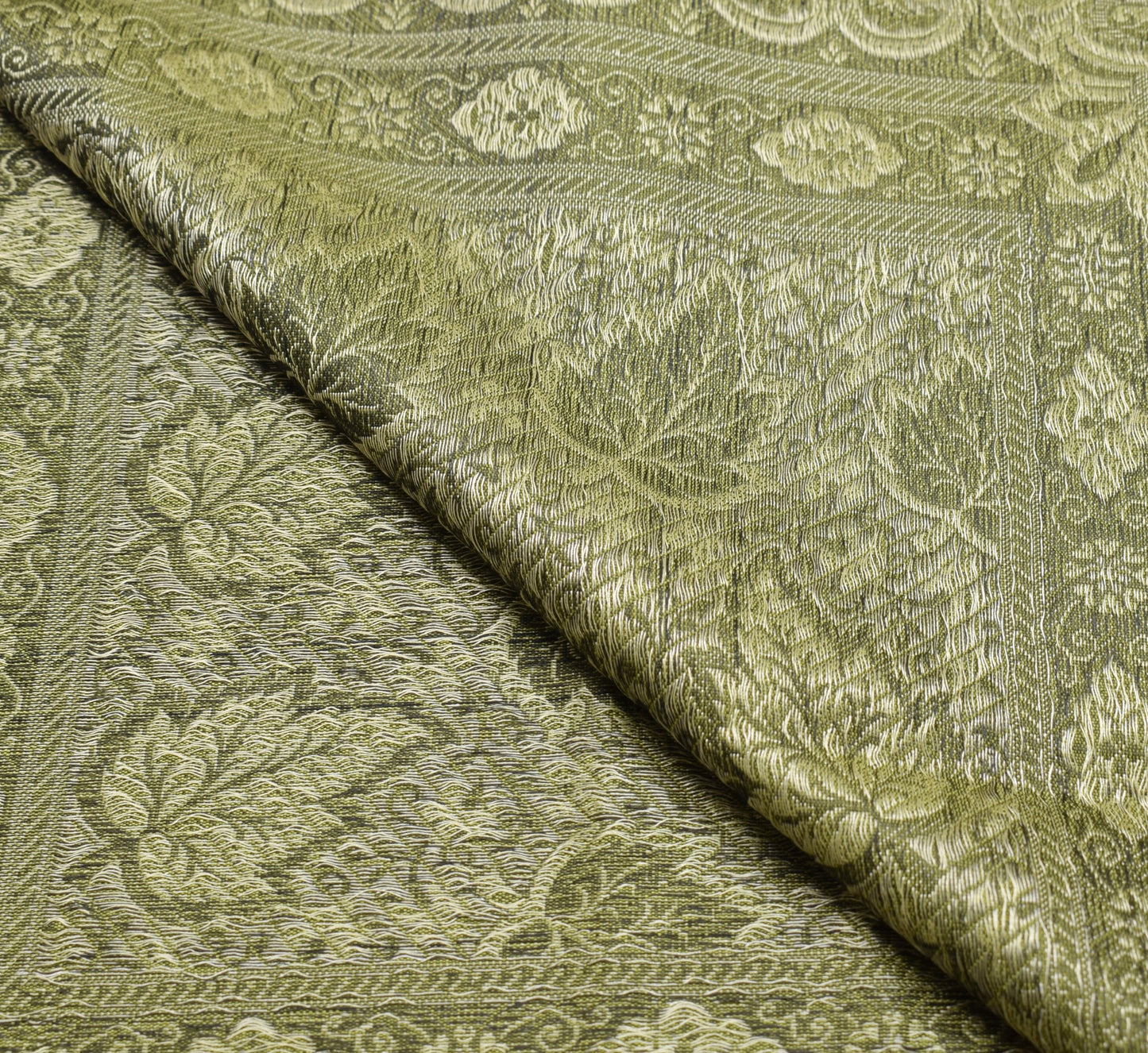 Long Stole Indian Art Silk Woven Banarasi Women Dupatta Green