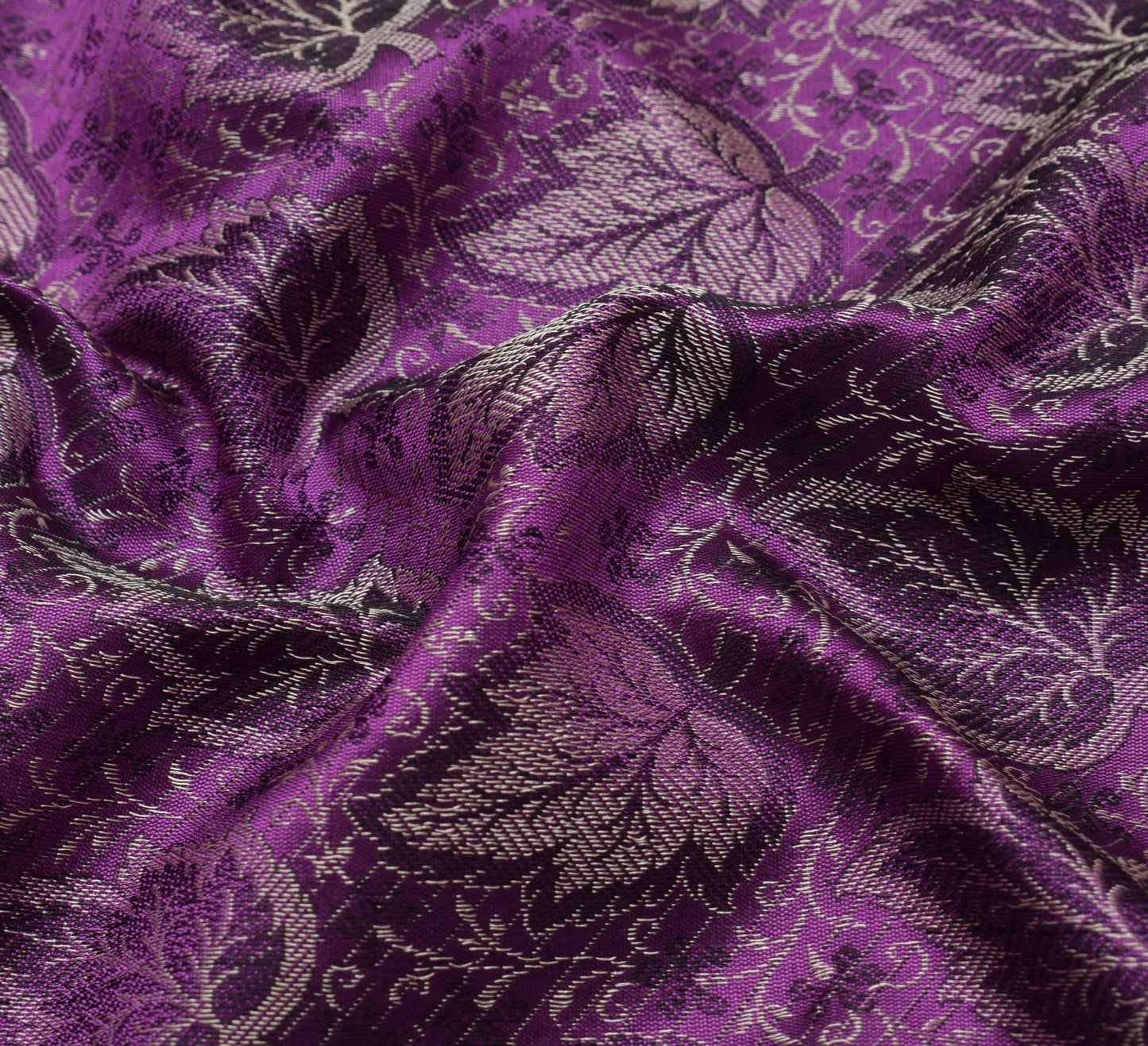 Long Stole Indian Art Silk Woven Banarasi Soft Dupatta Purple